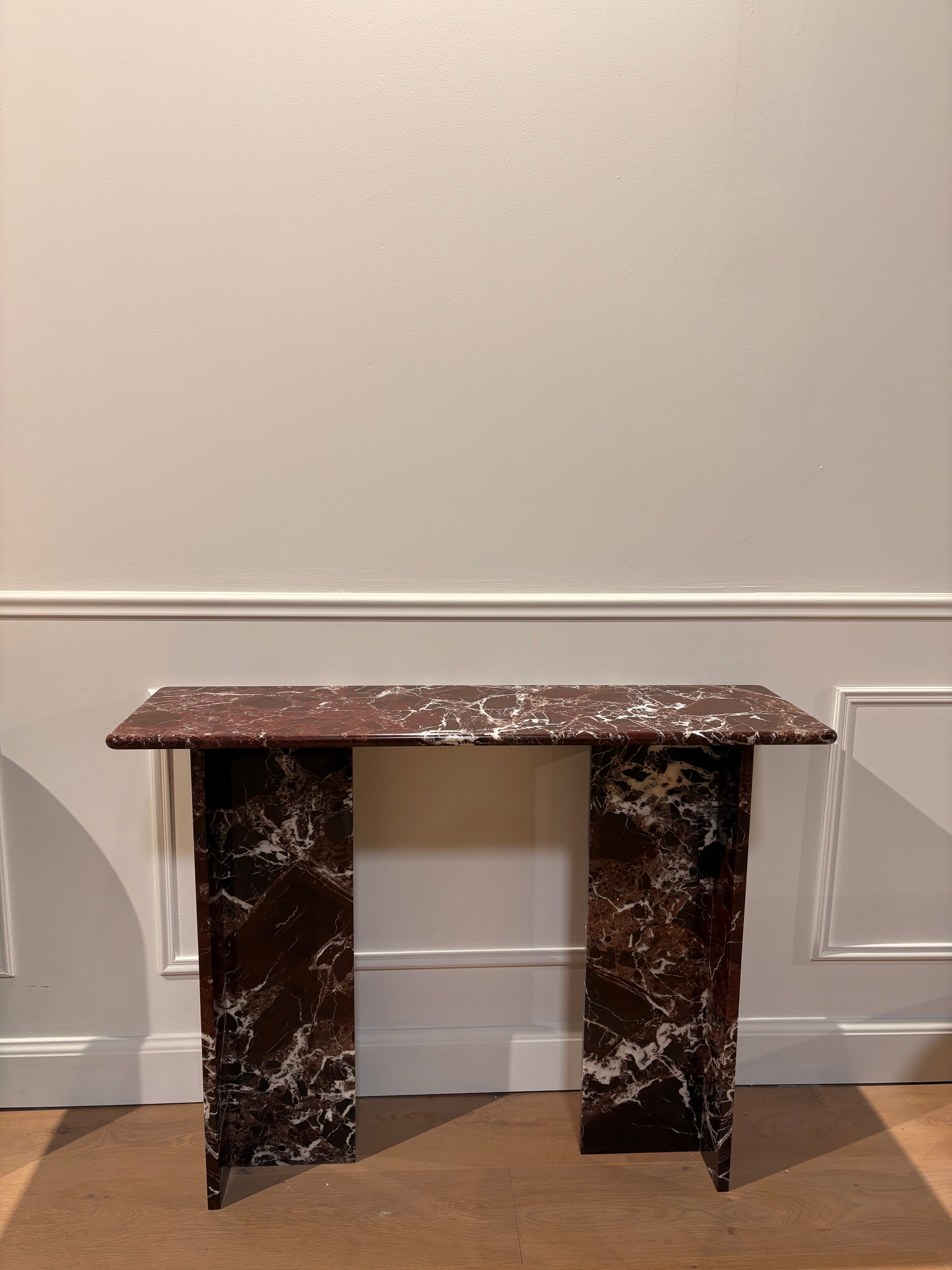 Console signature x marbre rouge rosso levanto (100/30)