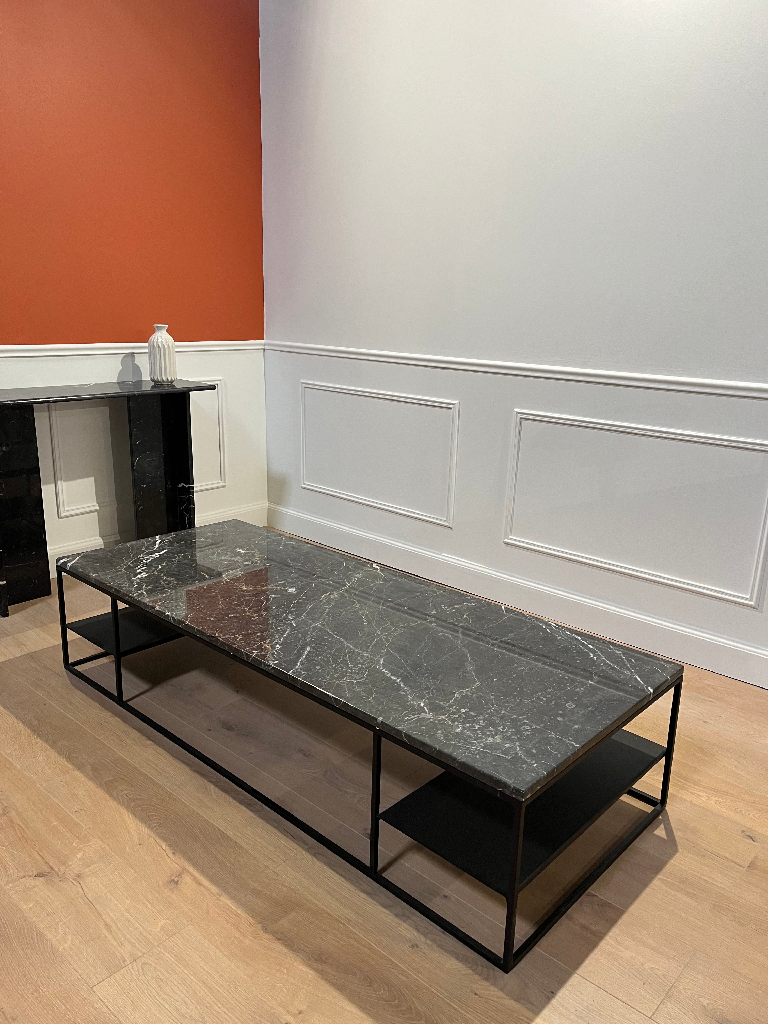 Table basse élégance XXL étagère x Noir Khenifra - GIPSY HOME