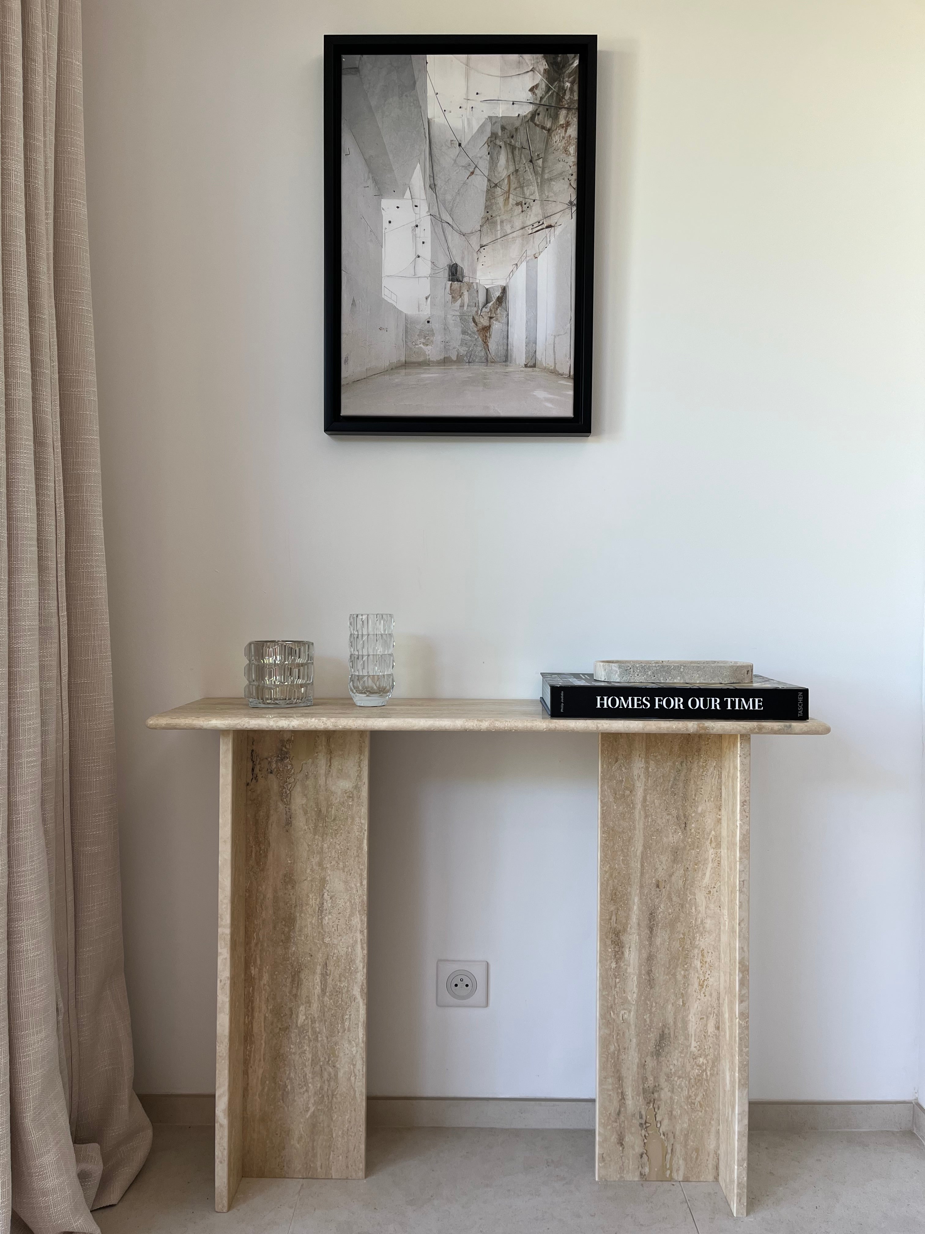 Console signature x 100% Travertin poli (100/30) - GIPSY HOME