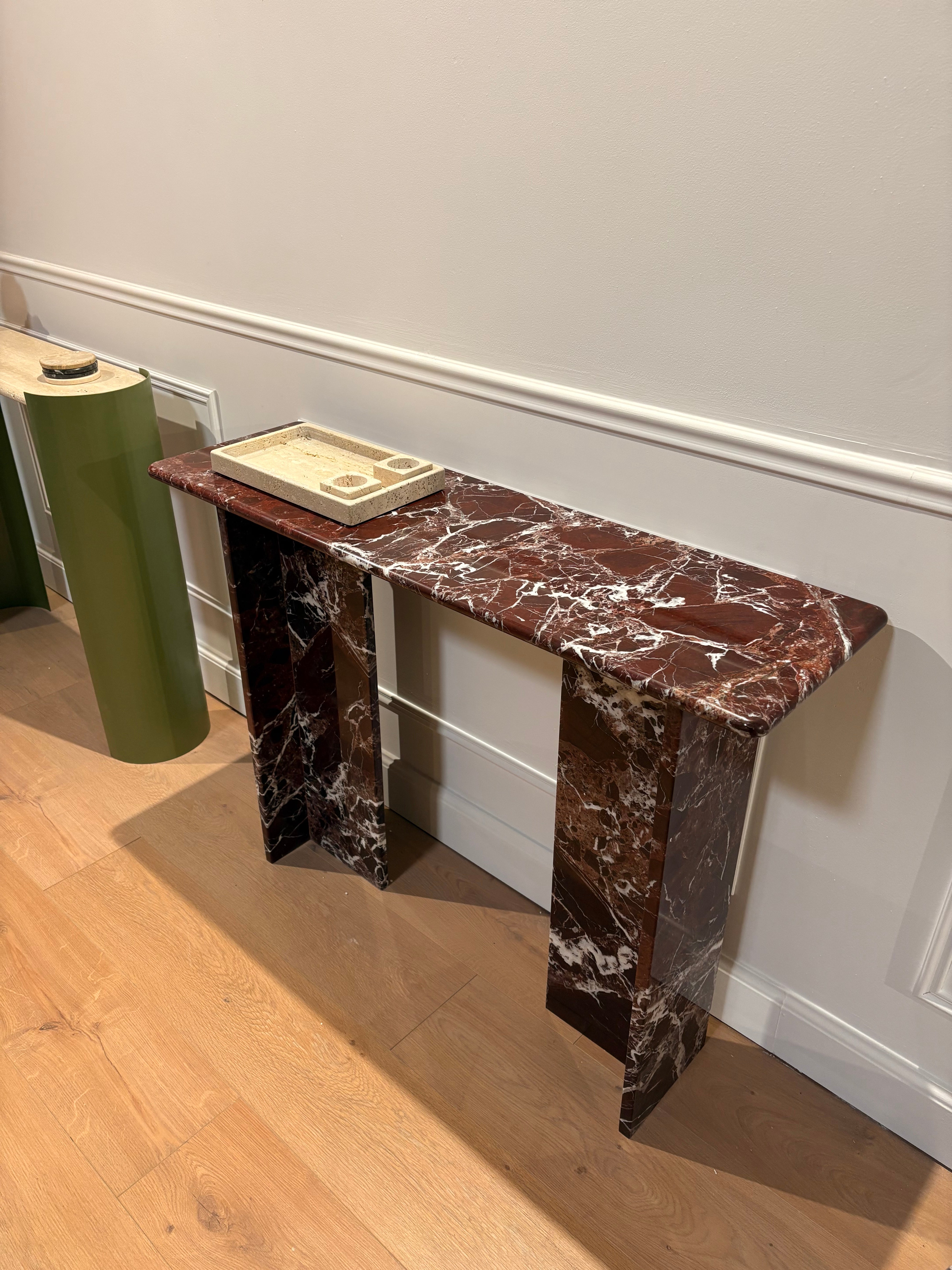 Console signature x marbre rouge rosso levanto (100/30)