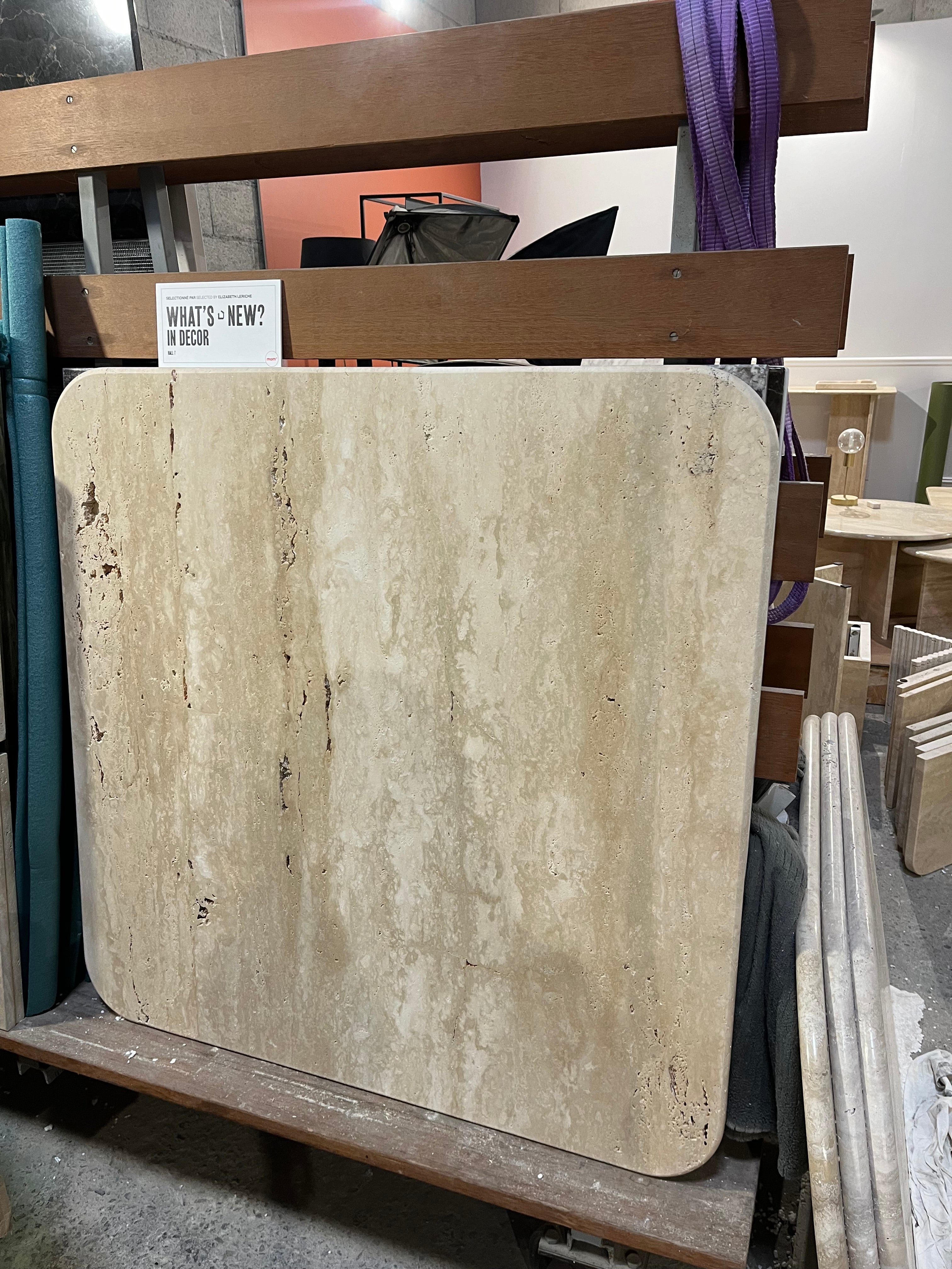 Square table 100% Roman Travertine