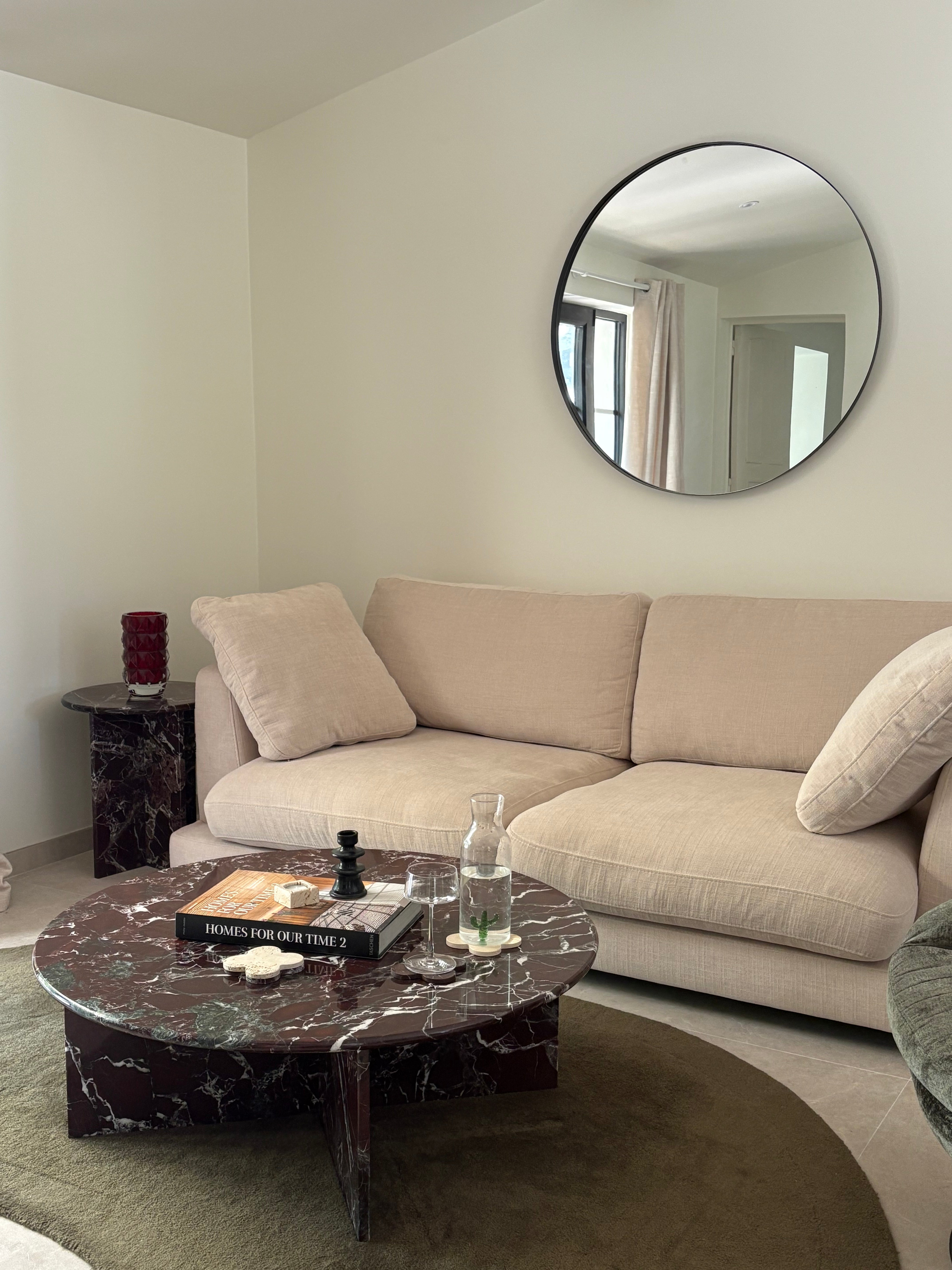 Table basse D100 ronde x Marbre rouge Rosso Levanto