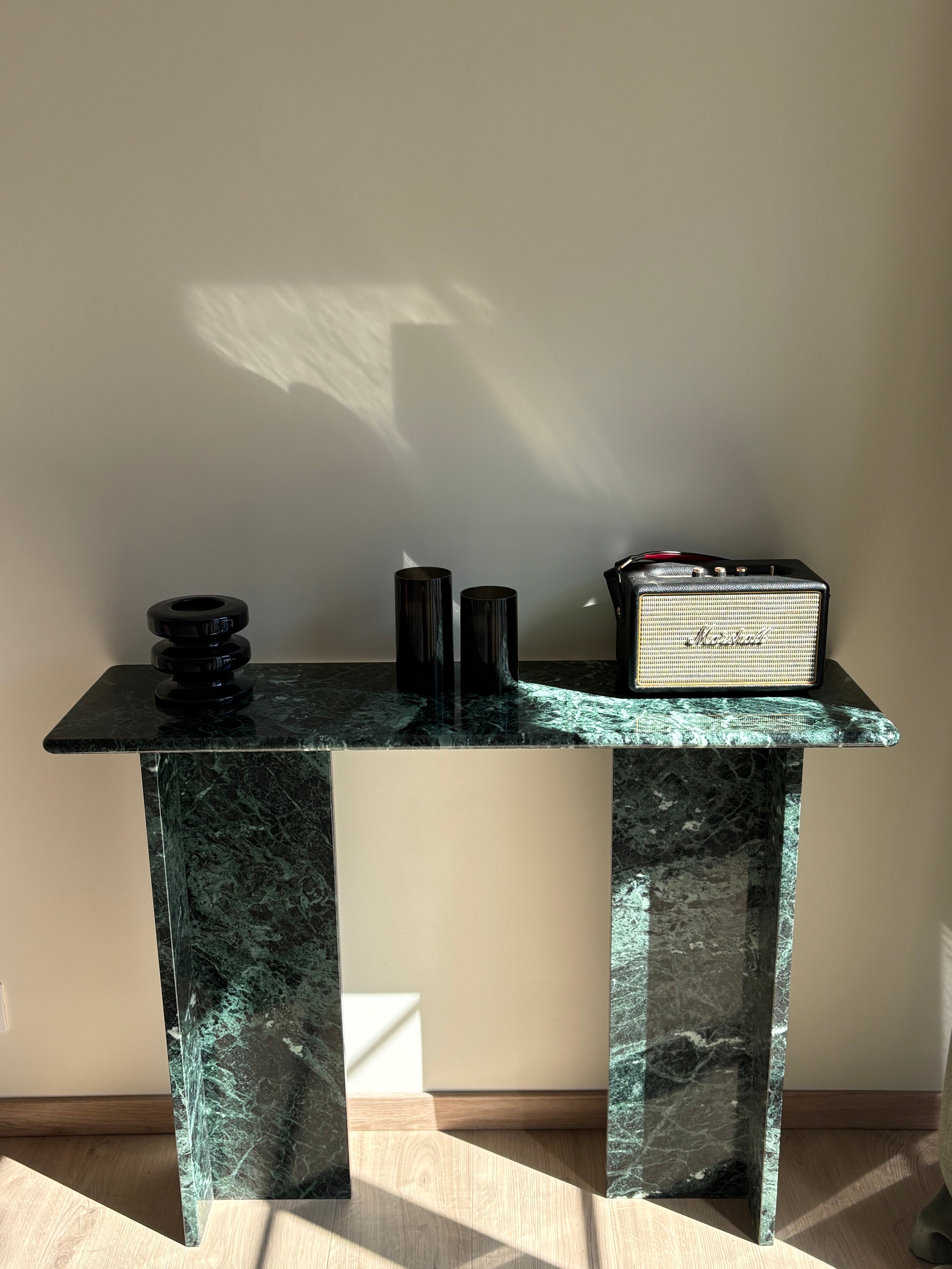 Console signature x 100% Marbre vert des alpes (100/30)
