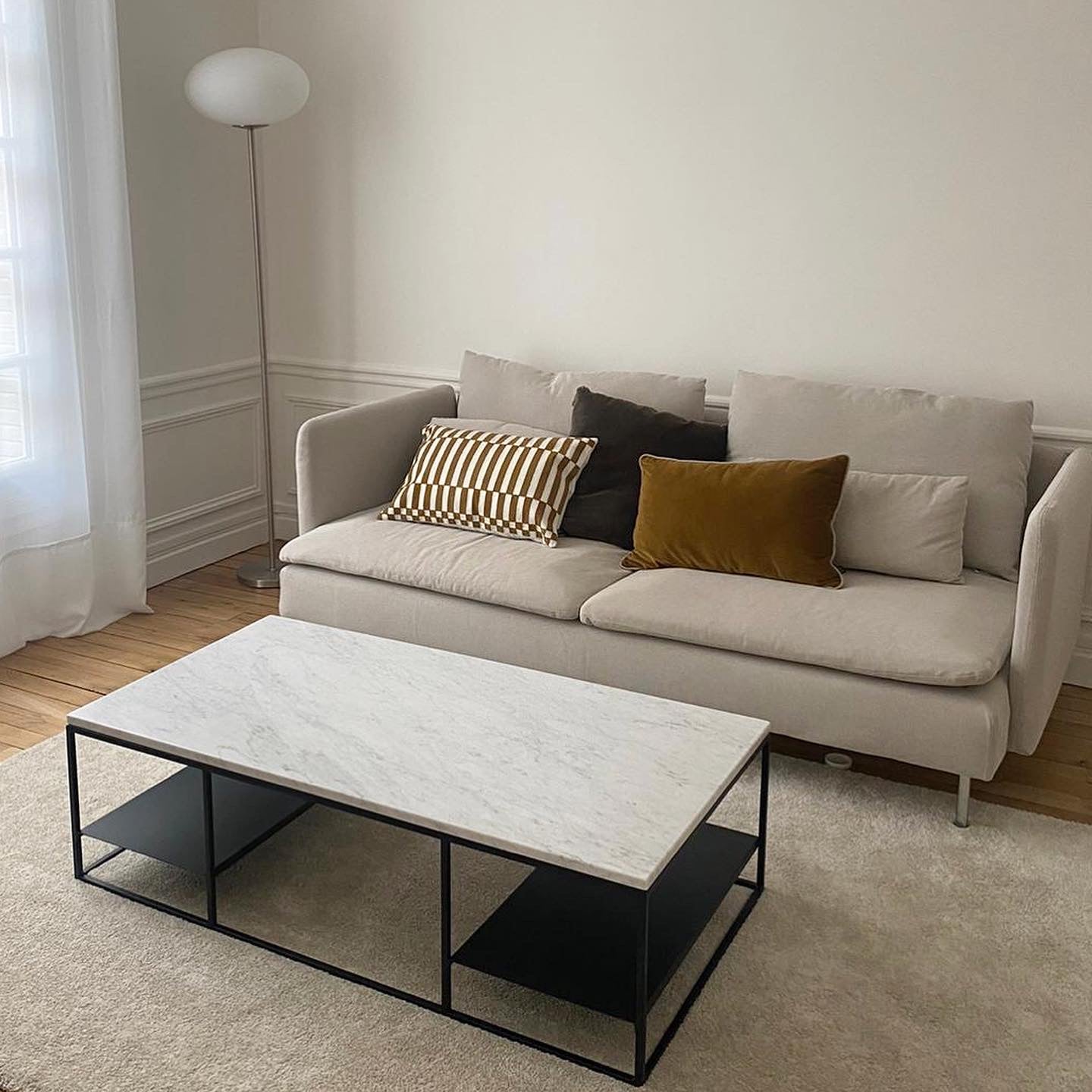 Table basse élégance rectangle étagère x Blanc Carrare extra