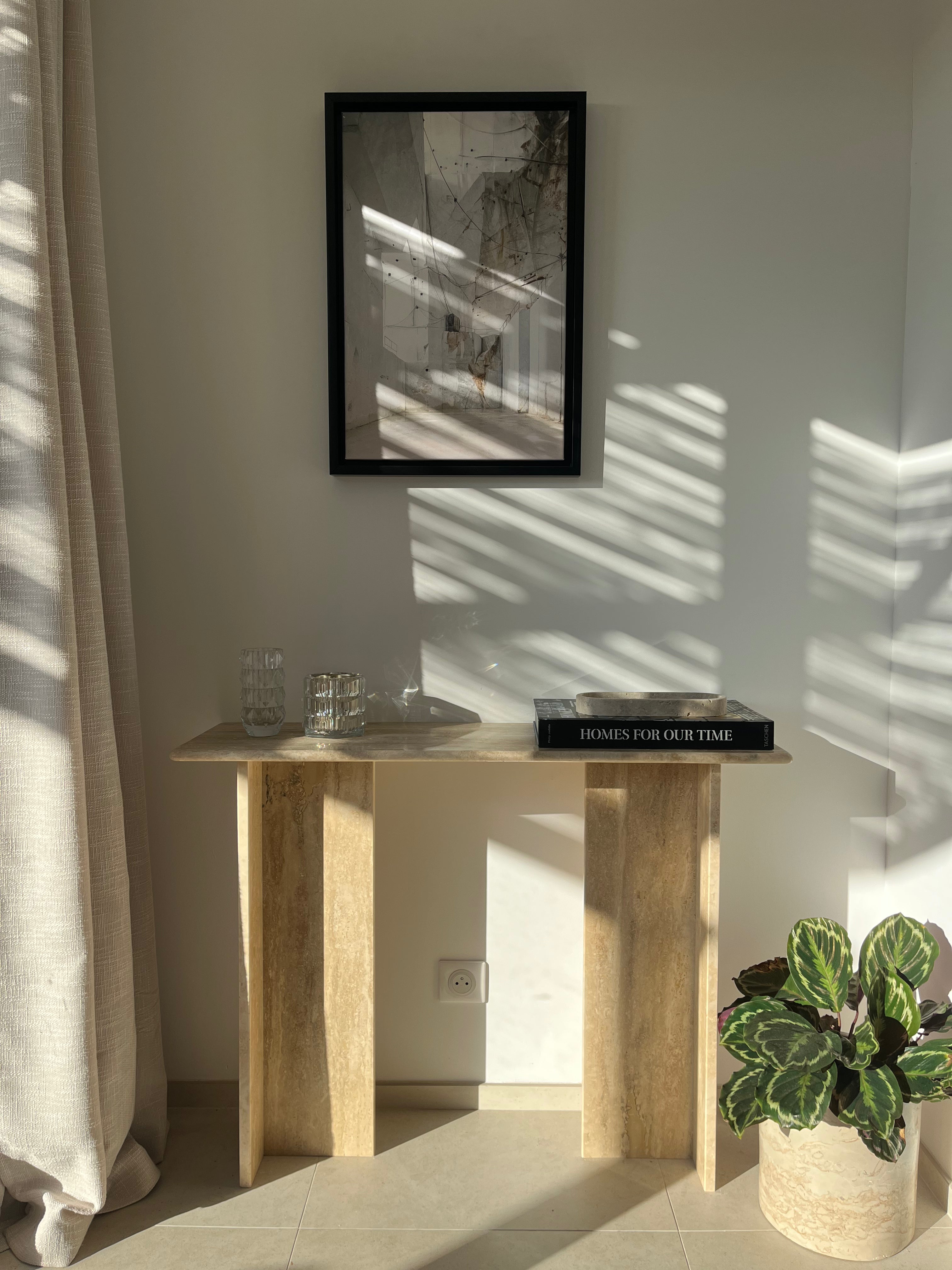 Console signature x 100% Travertin poli (100/30) - GIPSY HOME