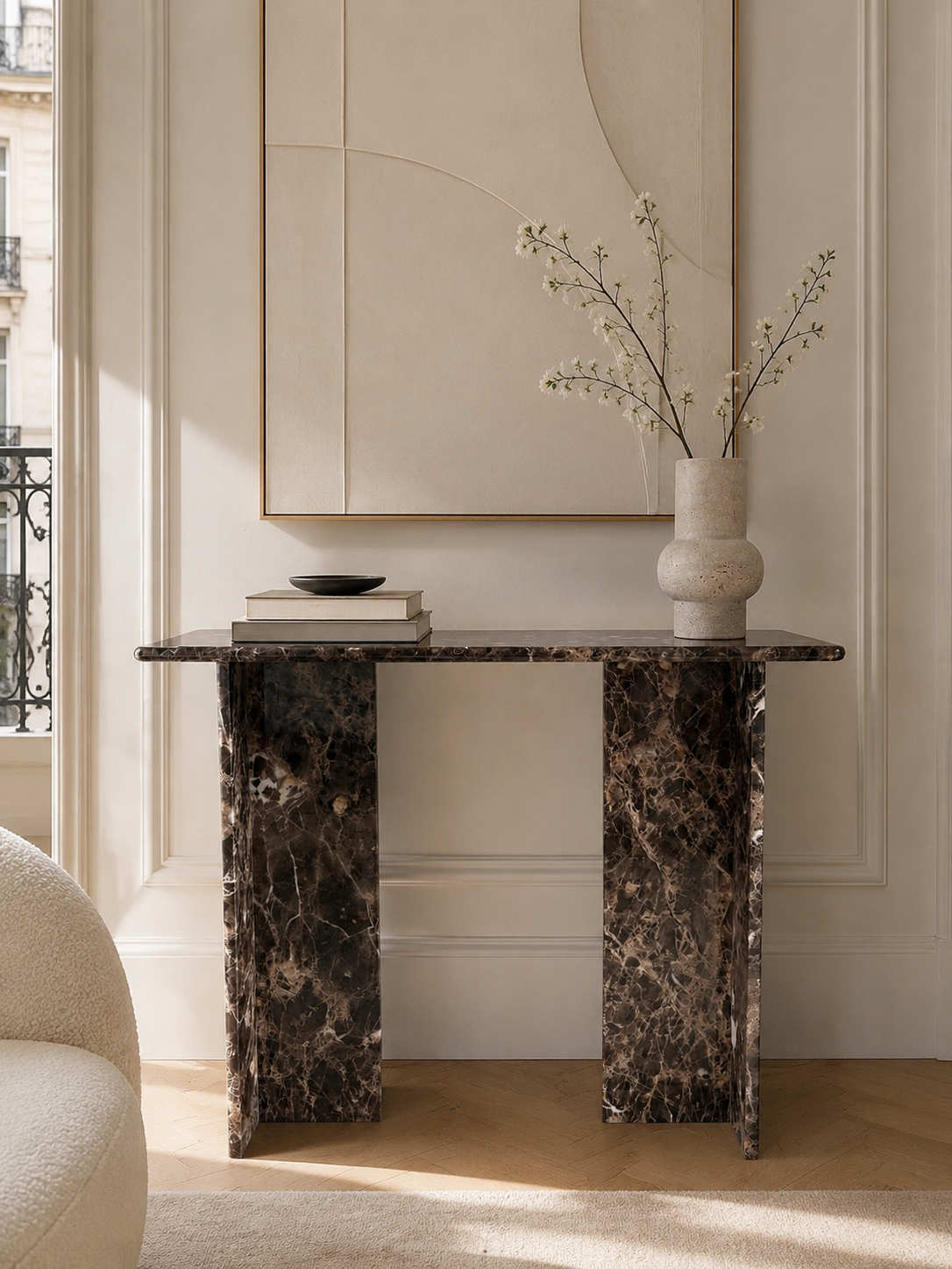 Console signature x 100% marbre emperador dark (100/30)