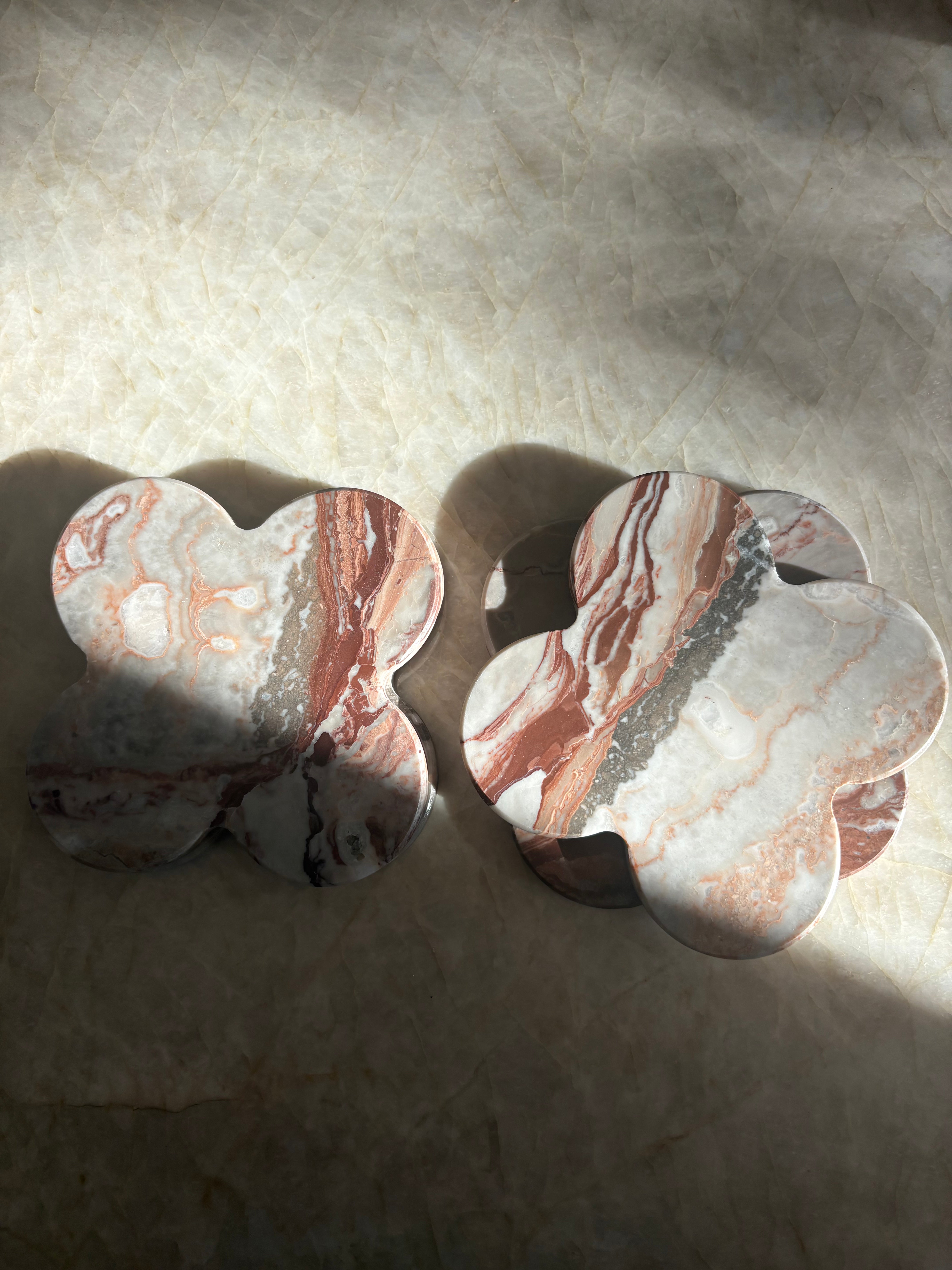 Dessous de verres nuage trèfle en marbre orobico