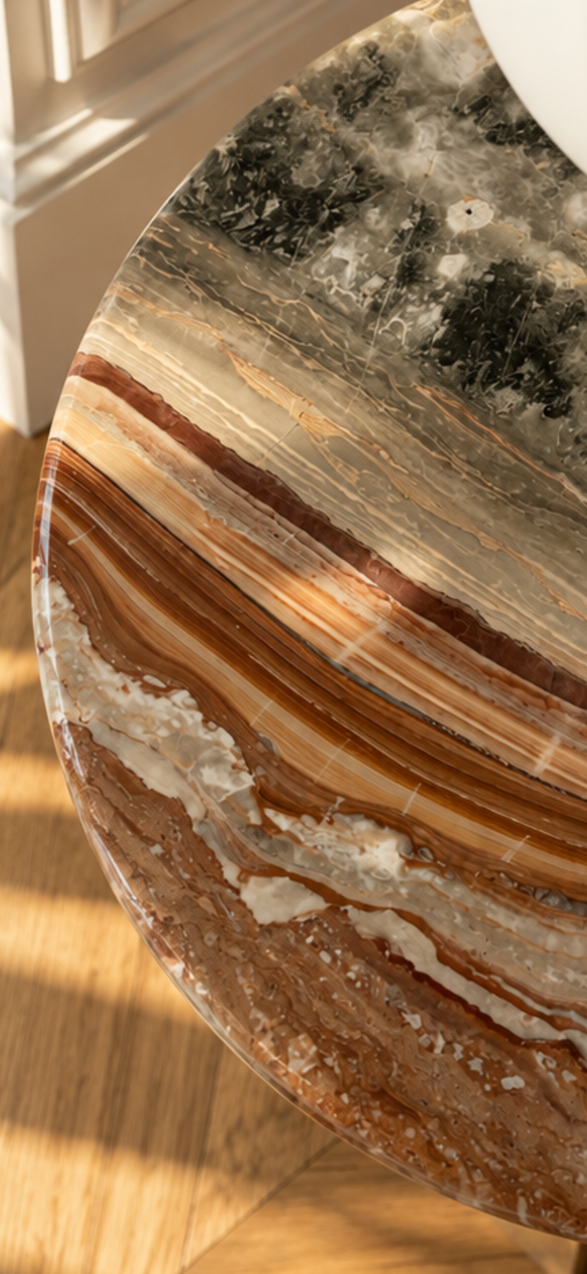 Table d’appoint ronde ou table de chevet 100% marbre orobico