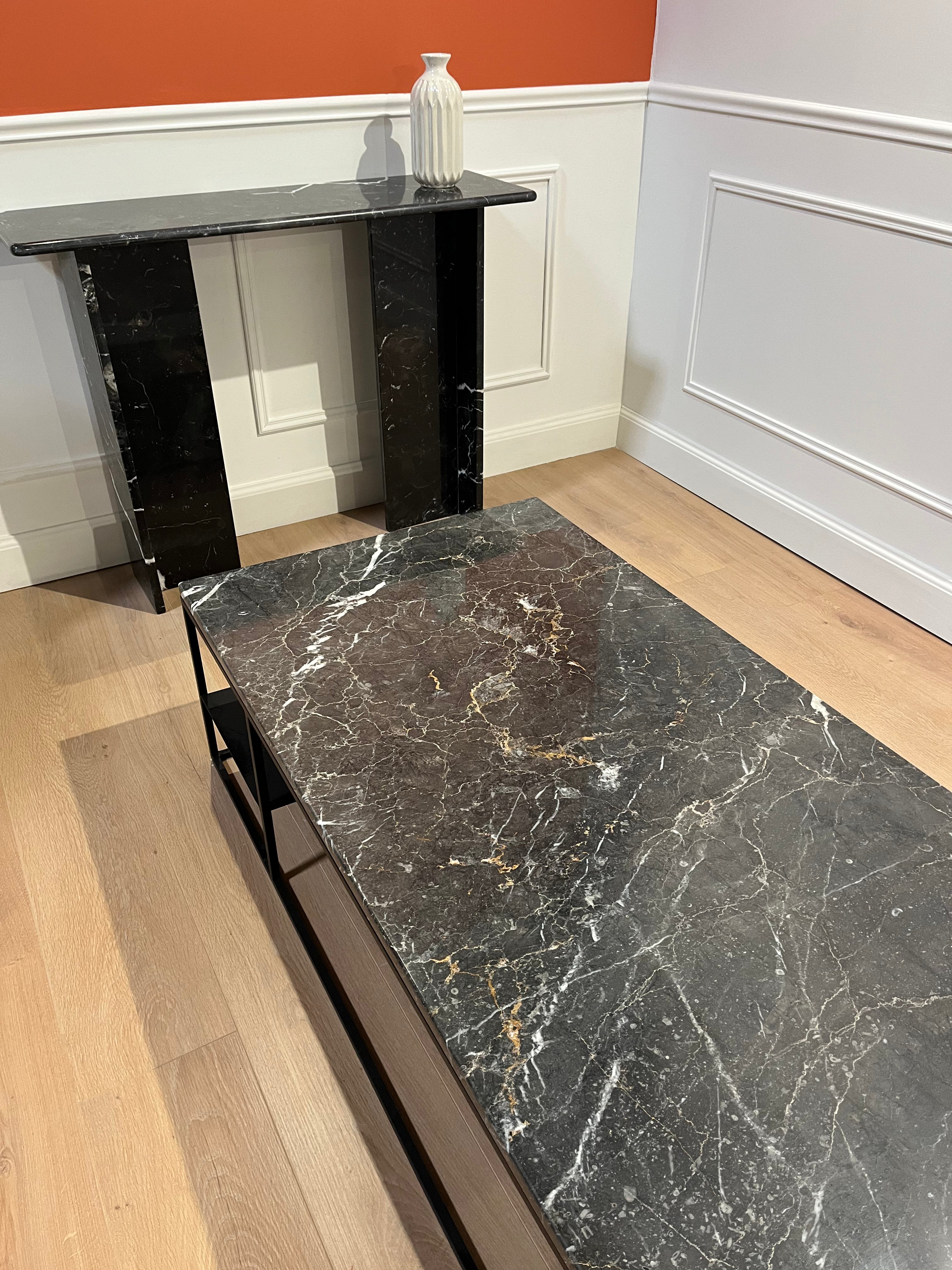 Table basse élégance XXL étagère x Noir Khenifra - GIPSY HOME