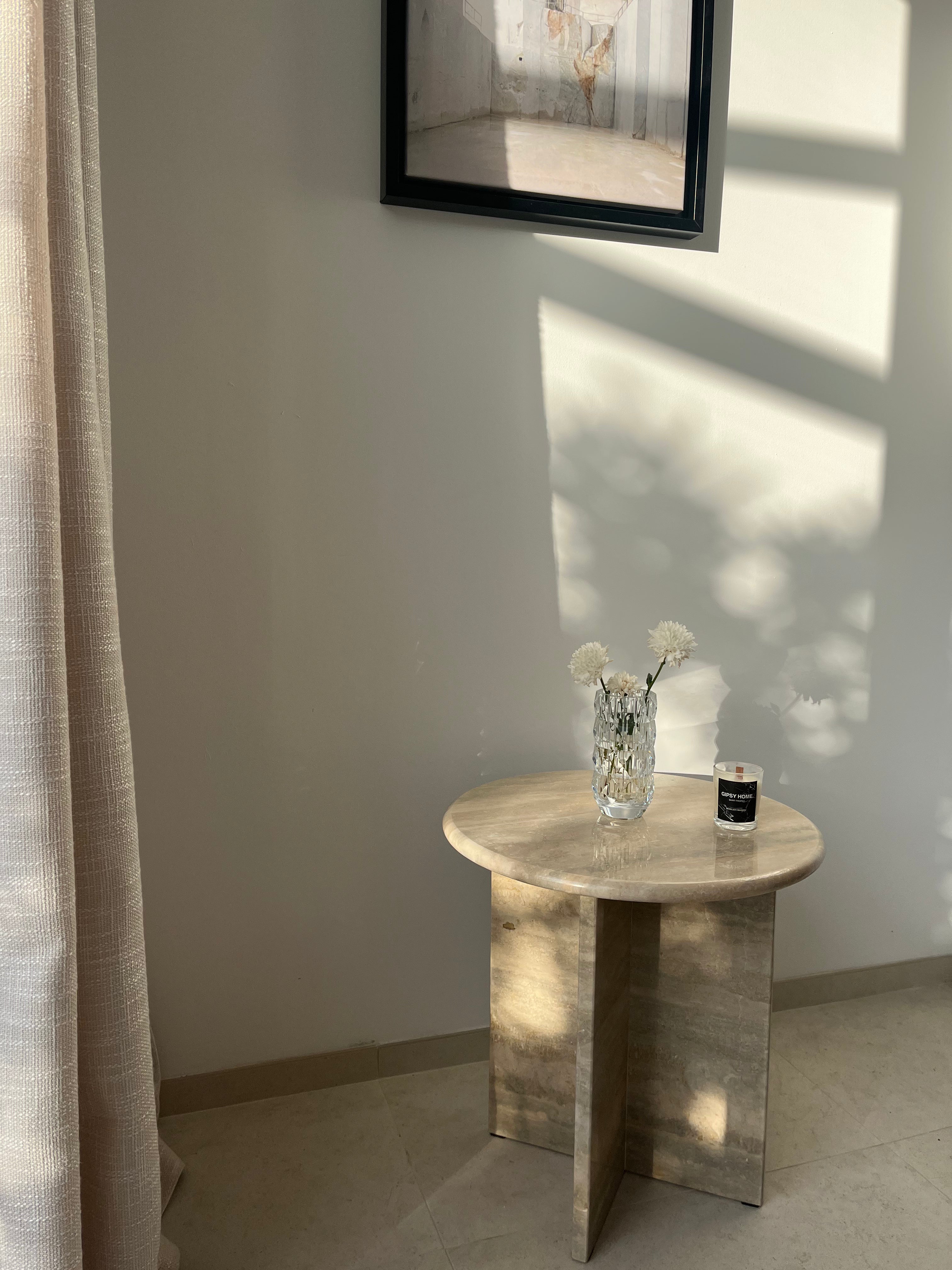 Table d’appoint 100% Travertin (brut ou poli) - GIPSY HOME