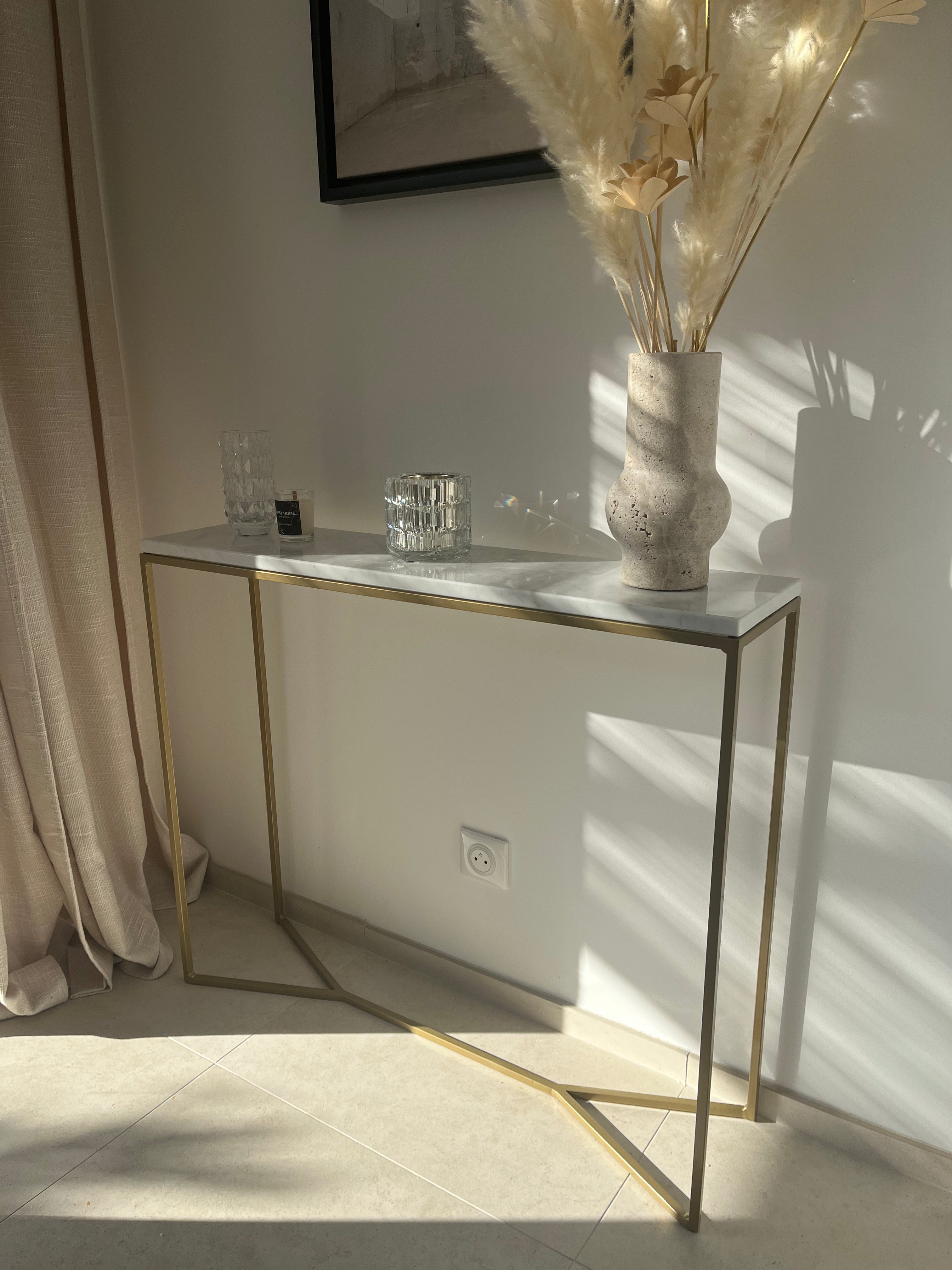 Console élégance x Blanc Carrare (90x22) - GIPSY HOME