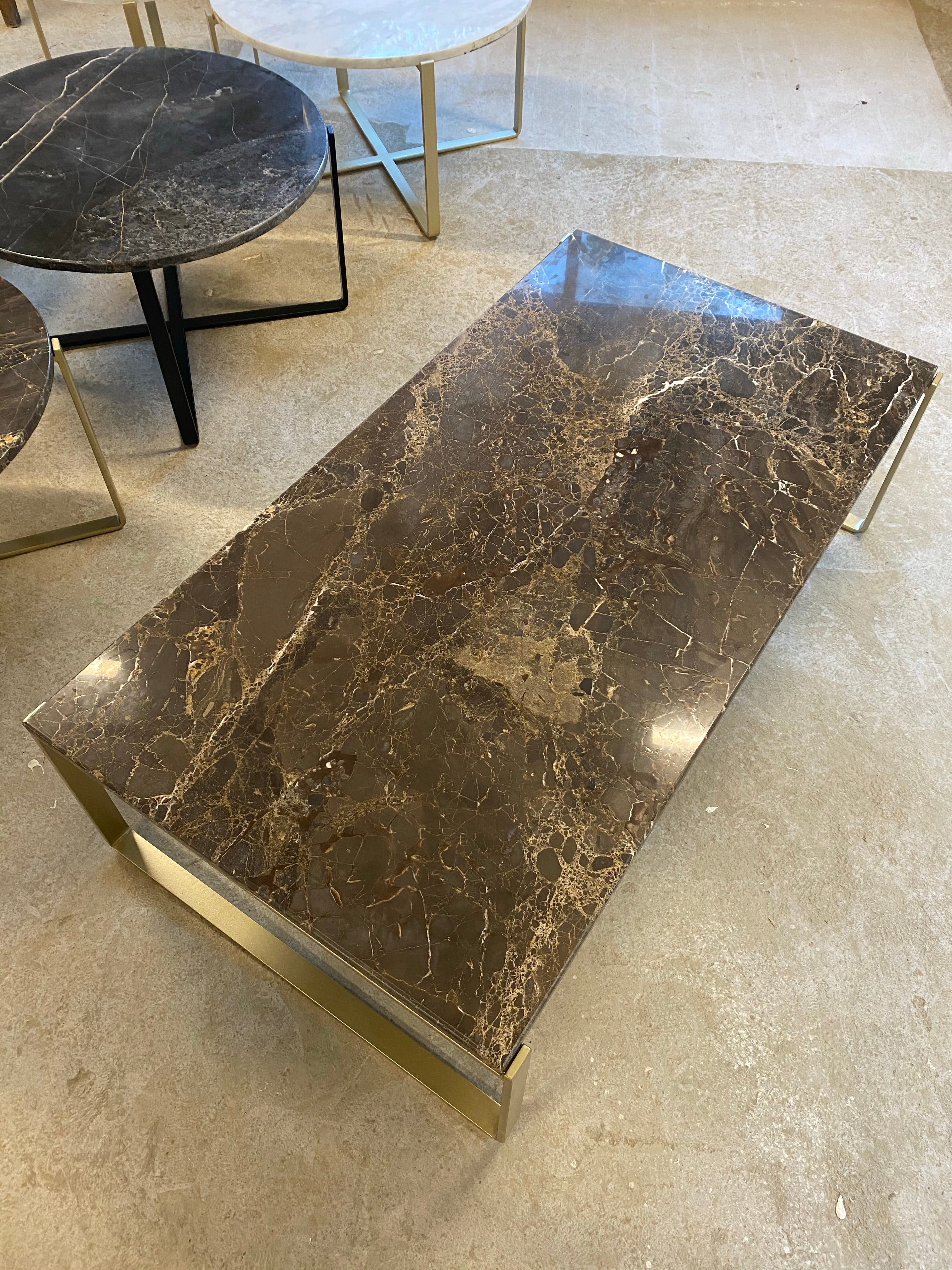 Table basse Harmony rectangle x Marron Emperador - GIPSY HOME