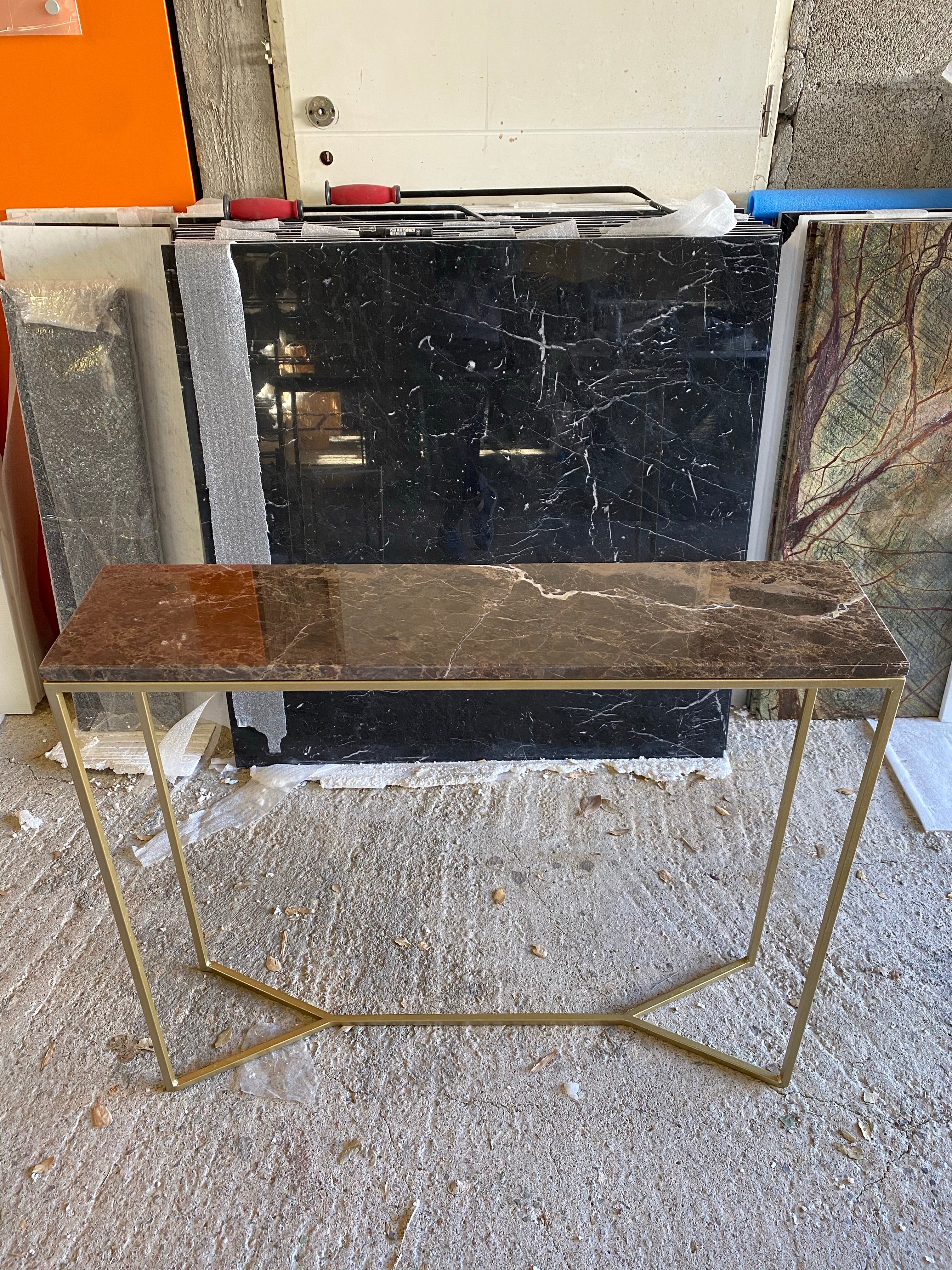 Console élégance Y x Marron emperador (90x22) - GIPSY HOME