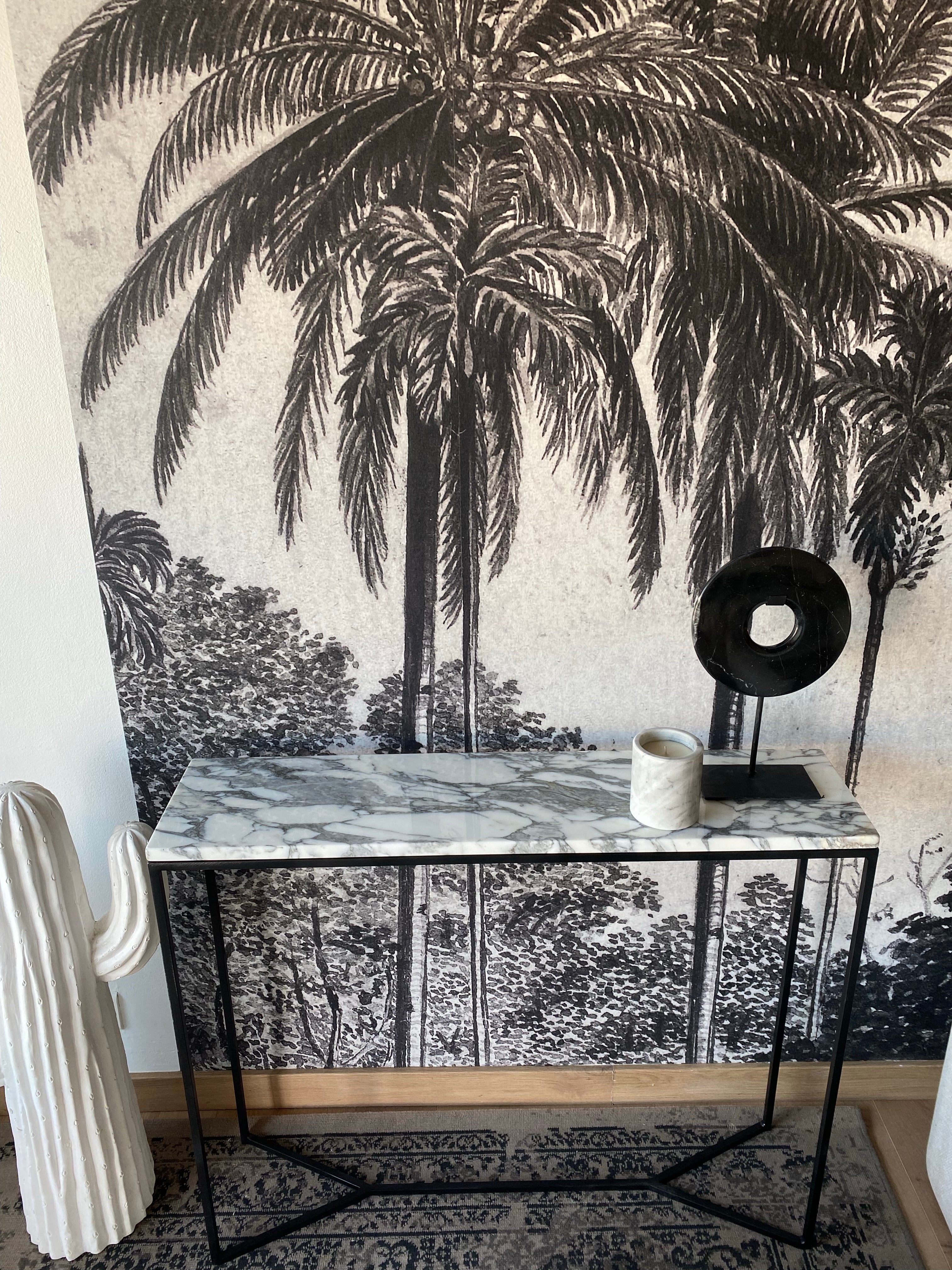 Console élégance marbre Arabescato (90x22) - GIPSY HOME