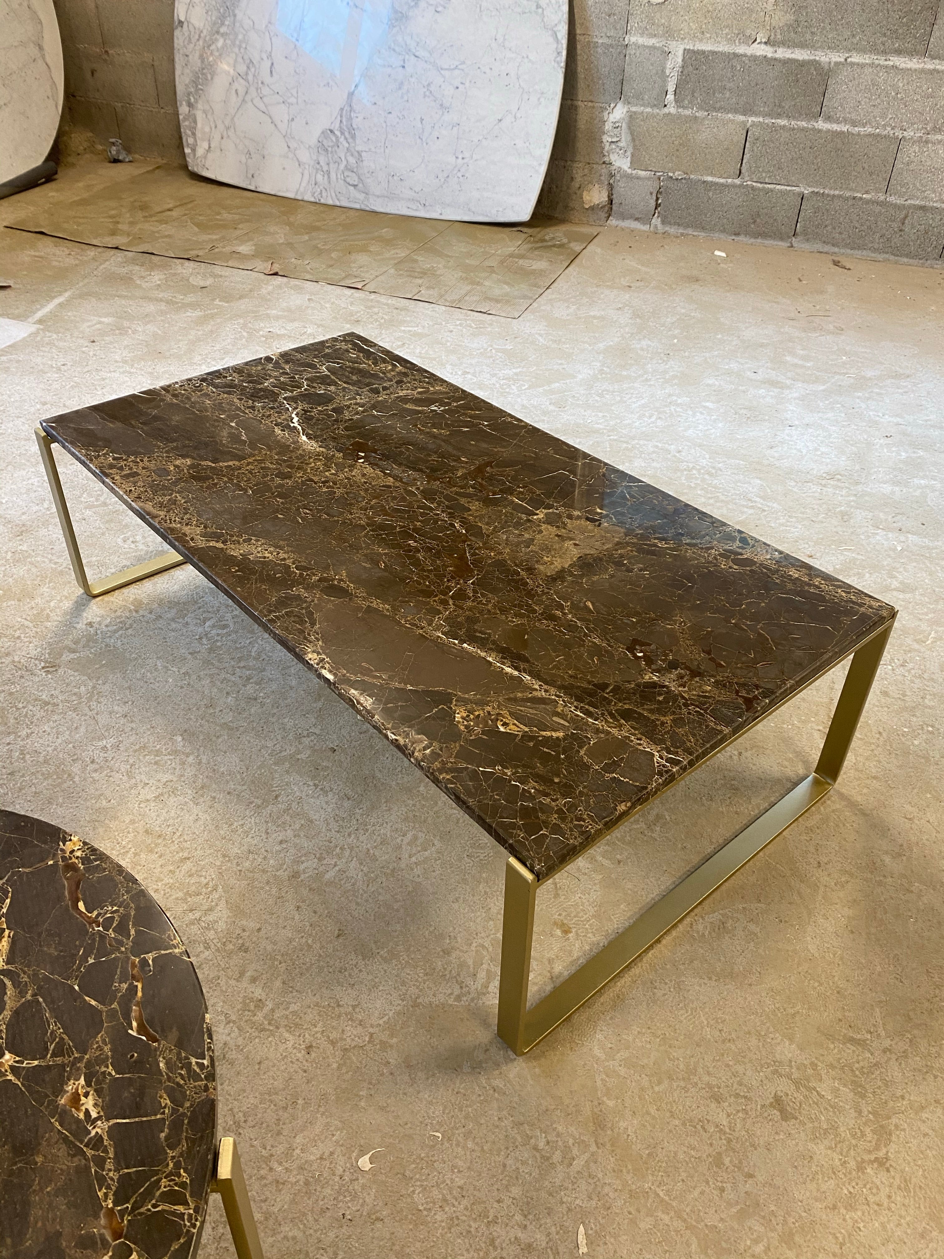 Table basse Harmony rectangle x Marron Emperador - GIPSY HOME