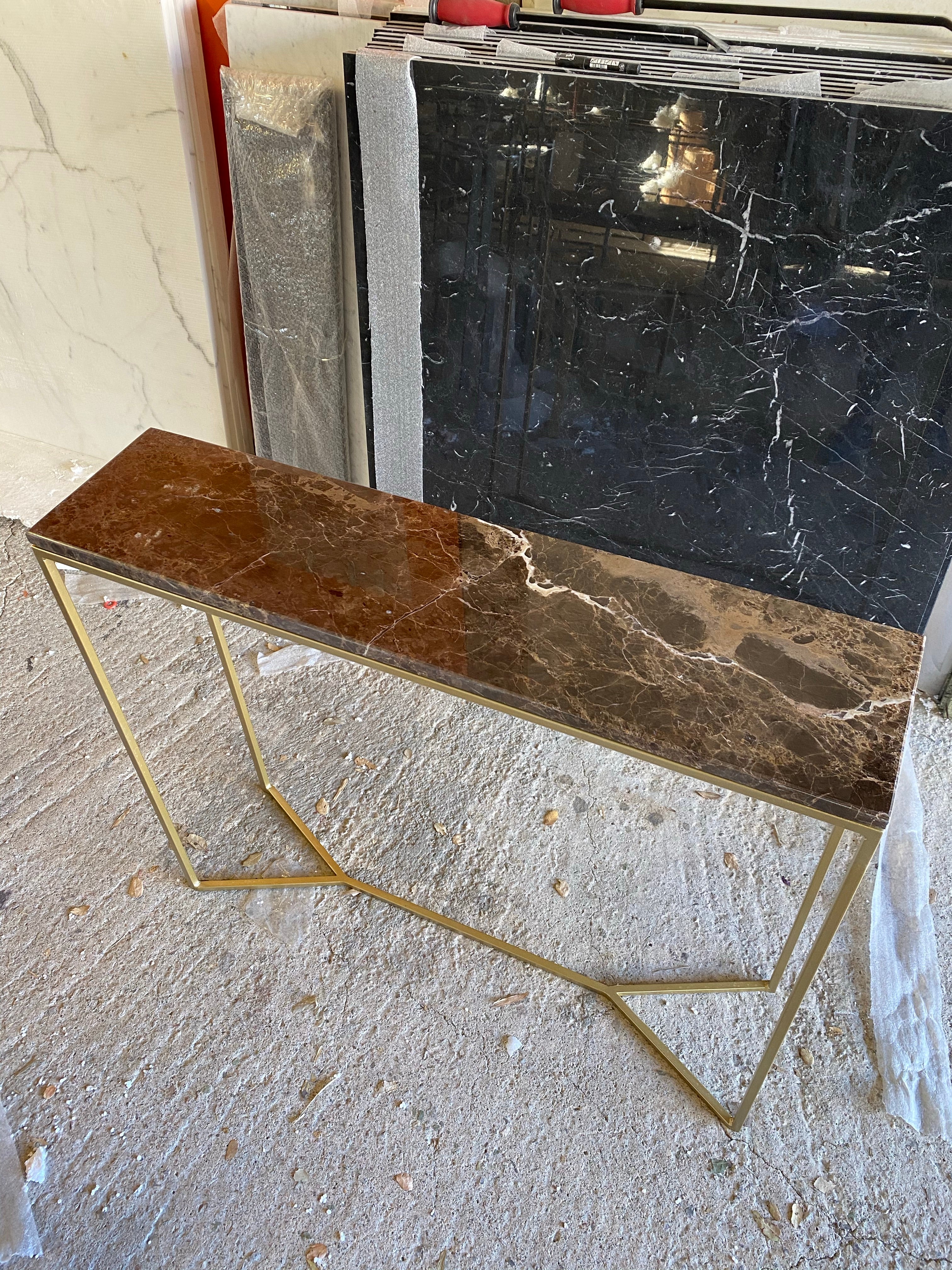 Console élégance Y x Marron emperador (90x22) - GIPSY HOME