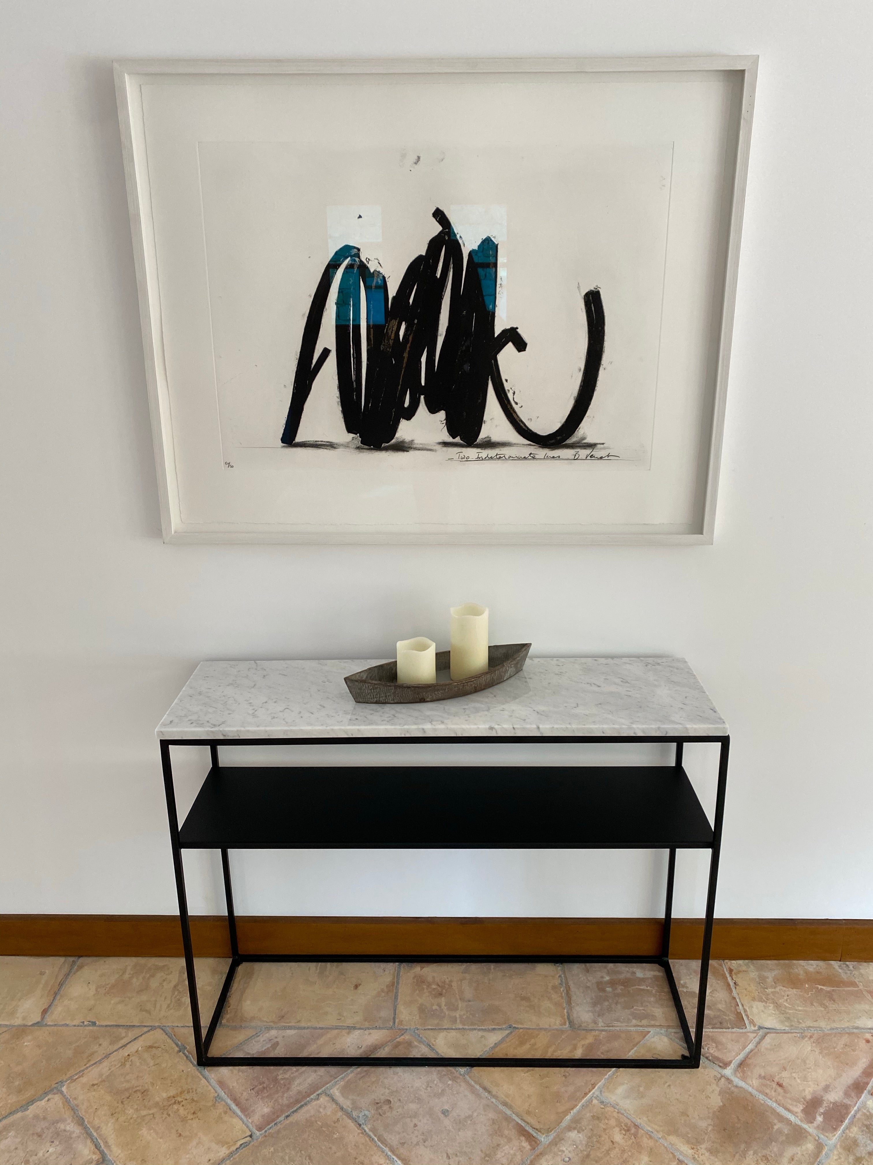 Console avec étagère & marbre Blanc Carrare - GIPSY HOME