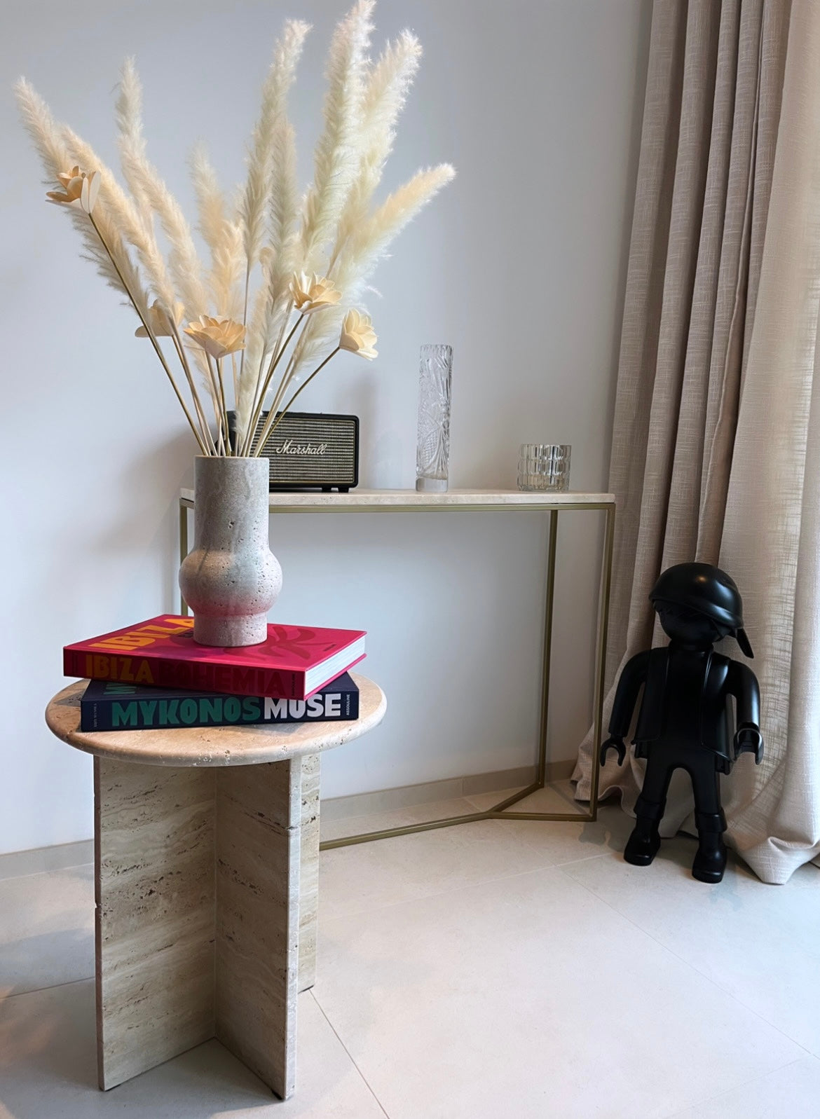 Table d’appoint 100% Travertin (brut ou poli) - GIPSY HOME