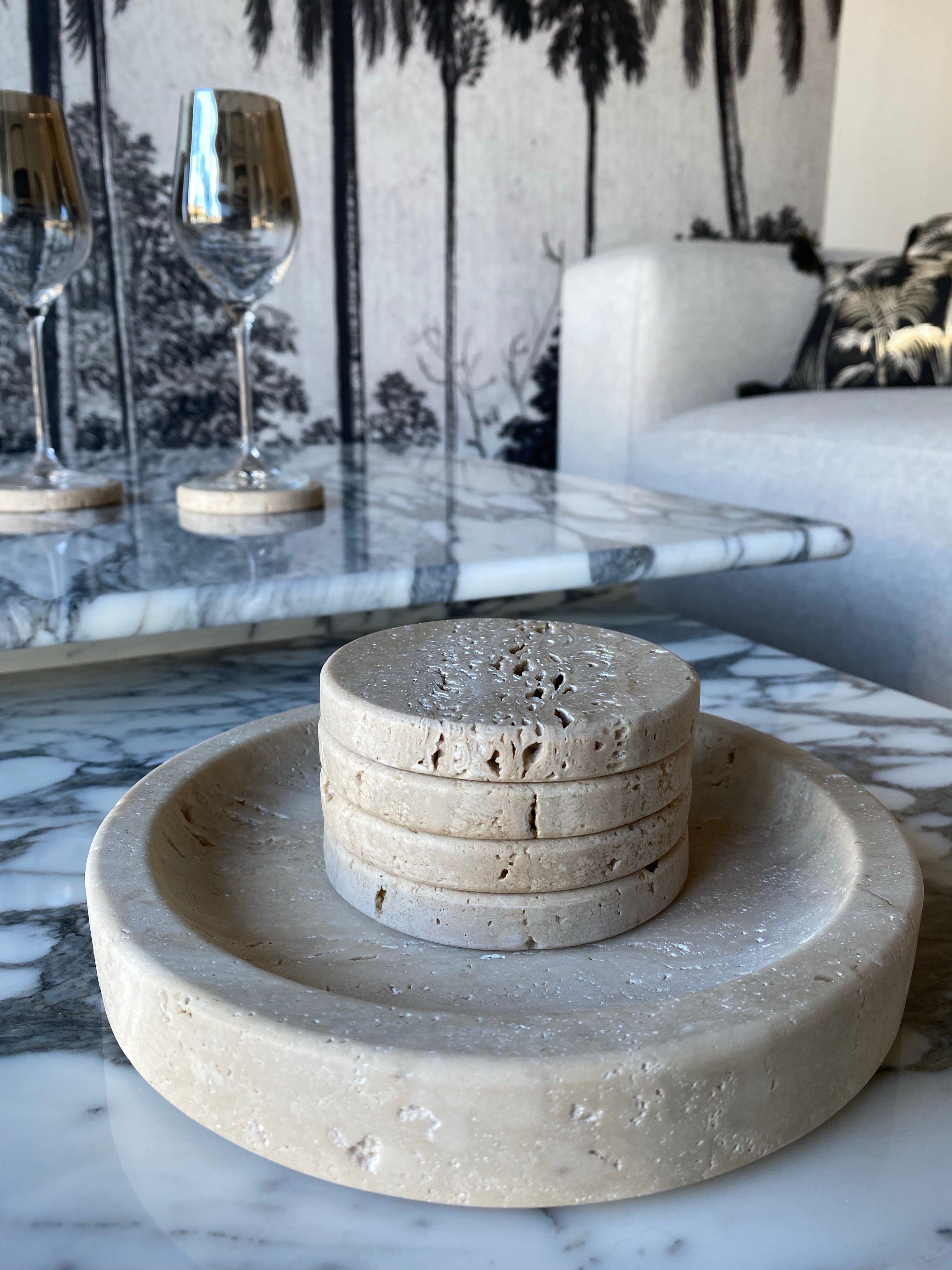 Dessous de verres en travertin brut - GIPSY HOME
