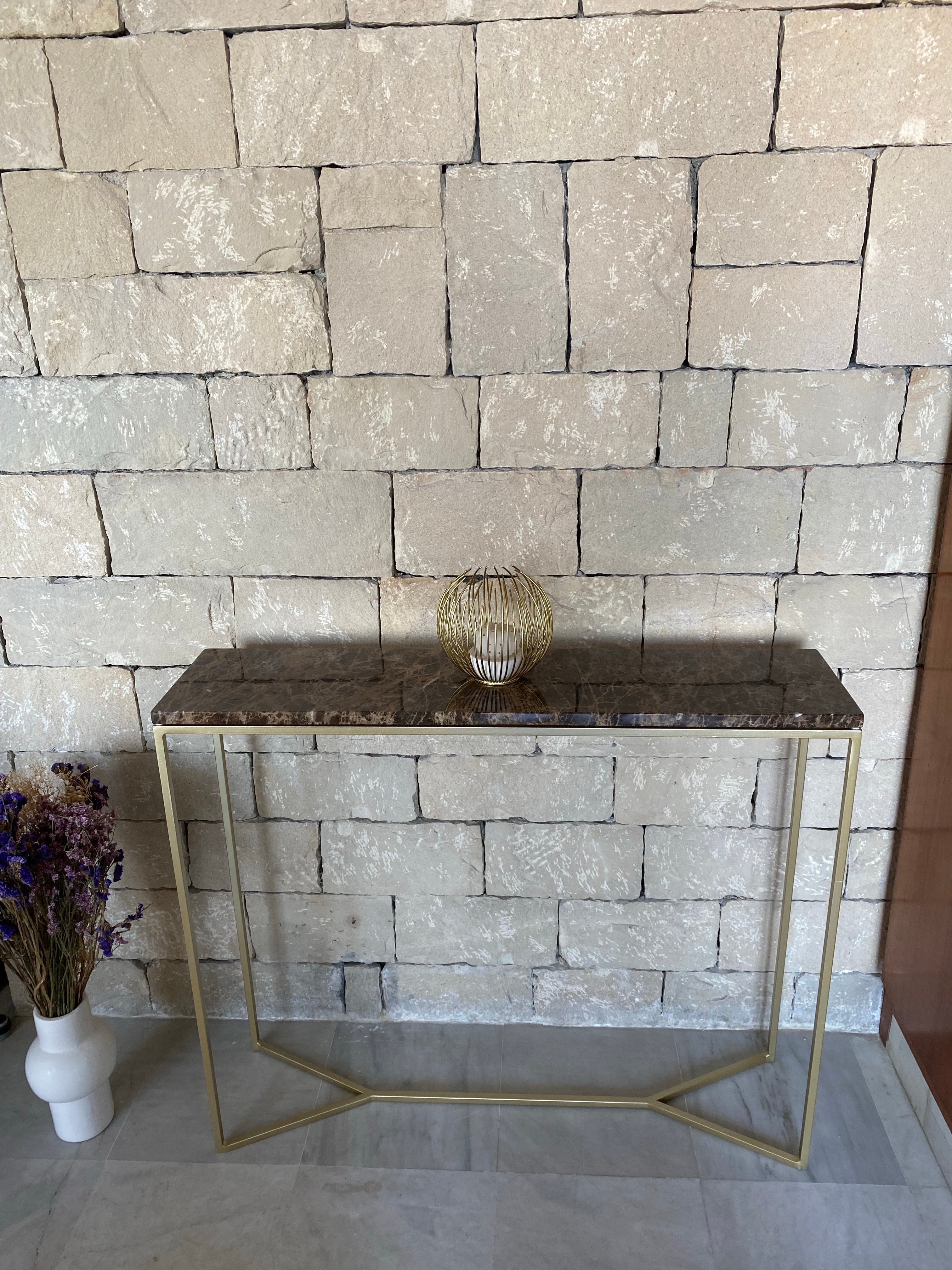 Console élégance Y x Marron emperador (90x22) - GIPSY HOME