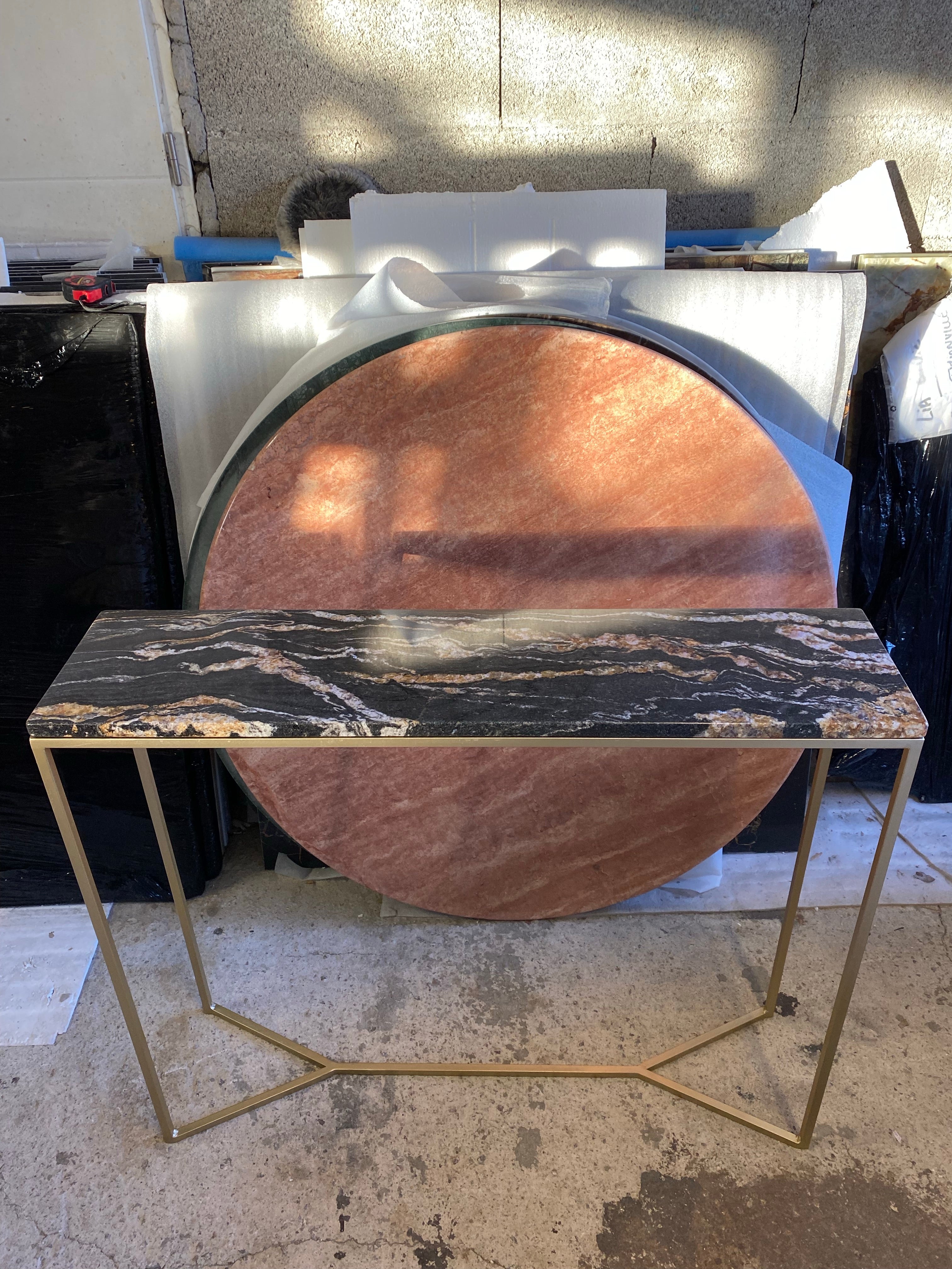 Console élégance granit Fusion Gold (90x22) - GIPSY HOME
