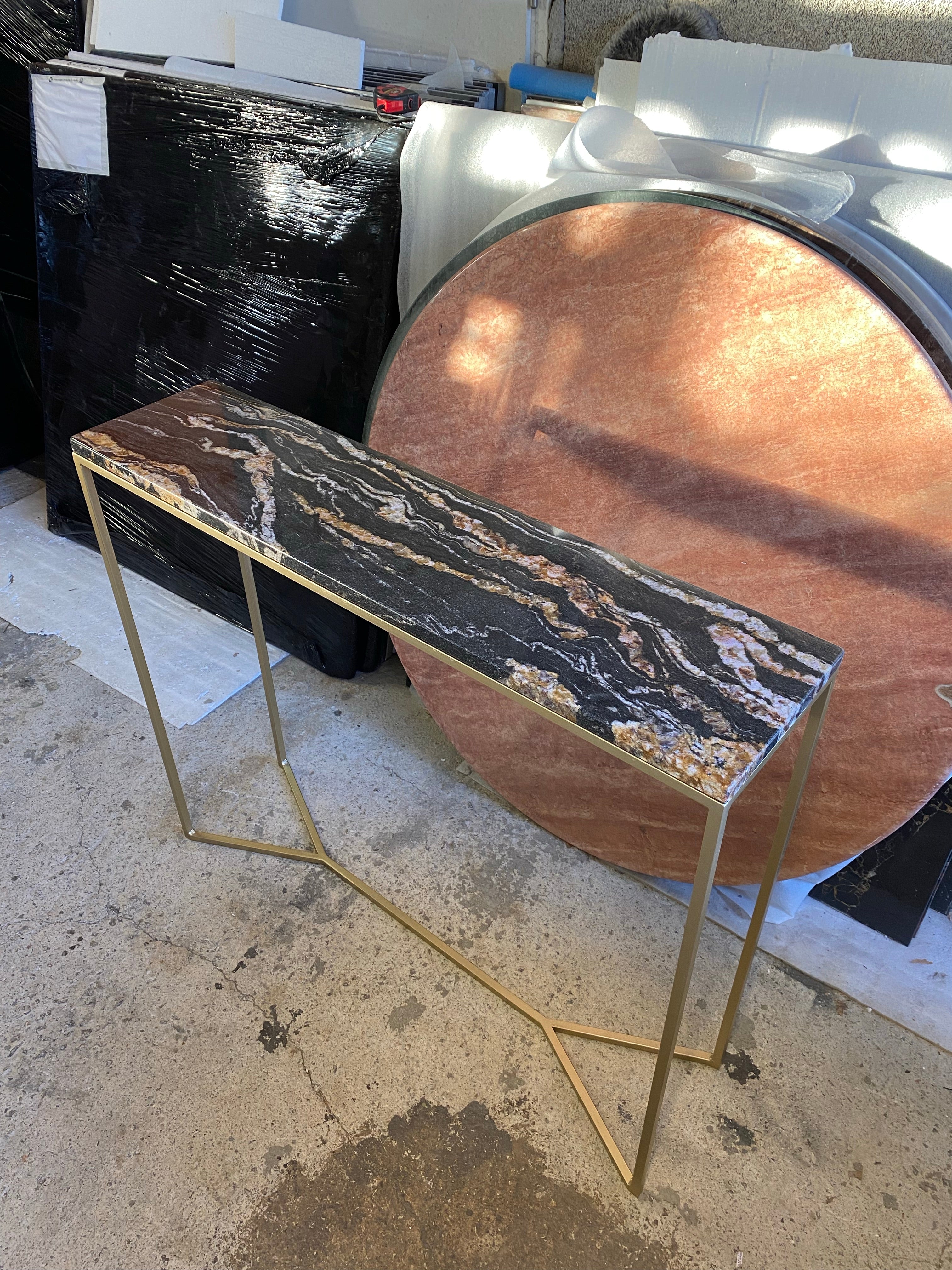 Console élégance granit Fusion Gold (90x22) - GIPSY HOME