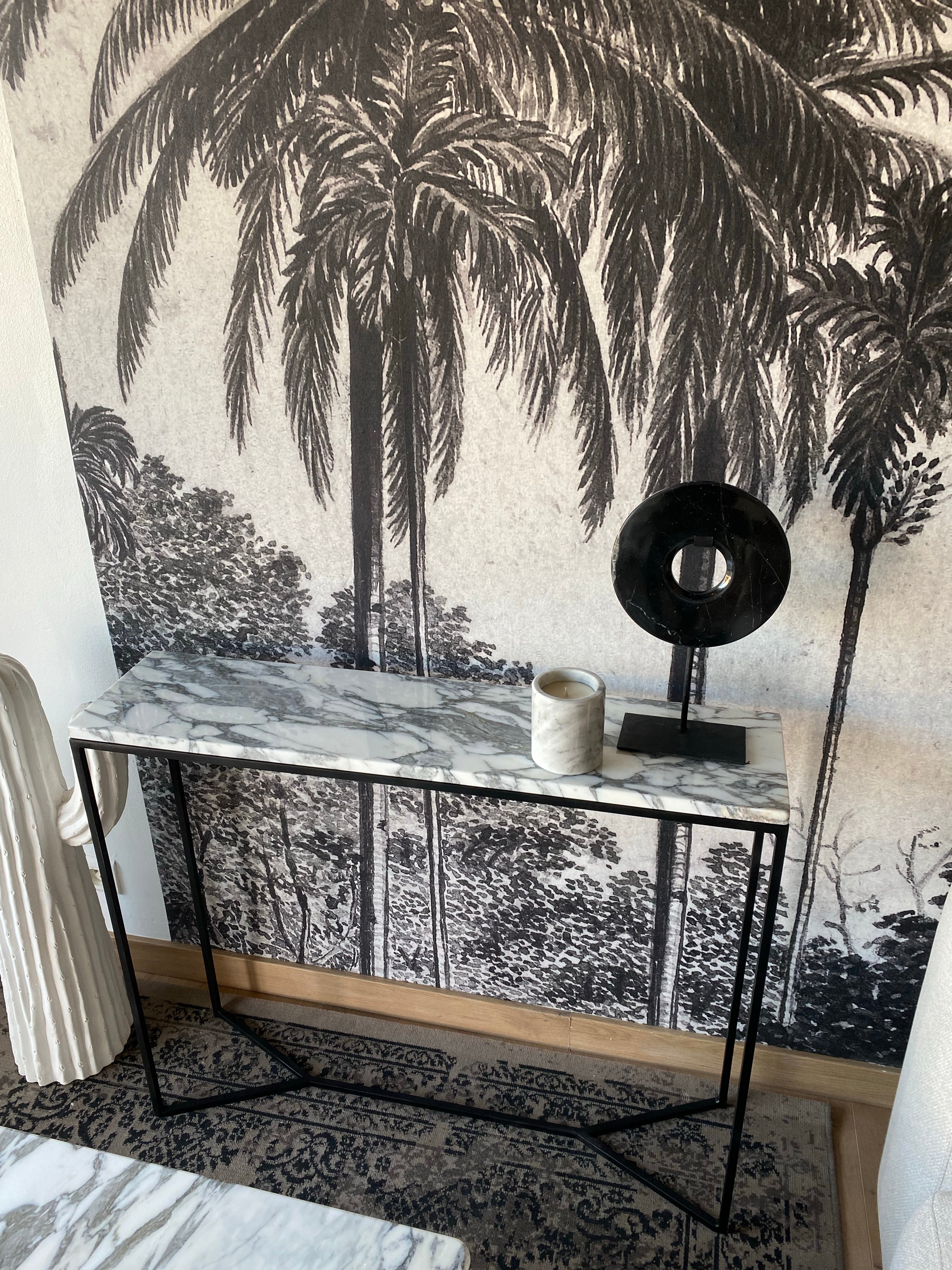 Console élégance marbre Arabescato (90x22) - GIPSY HOME