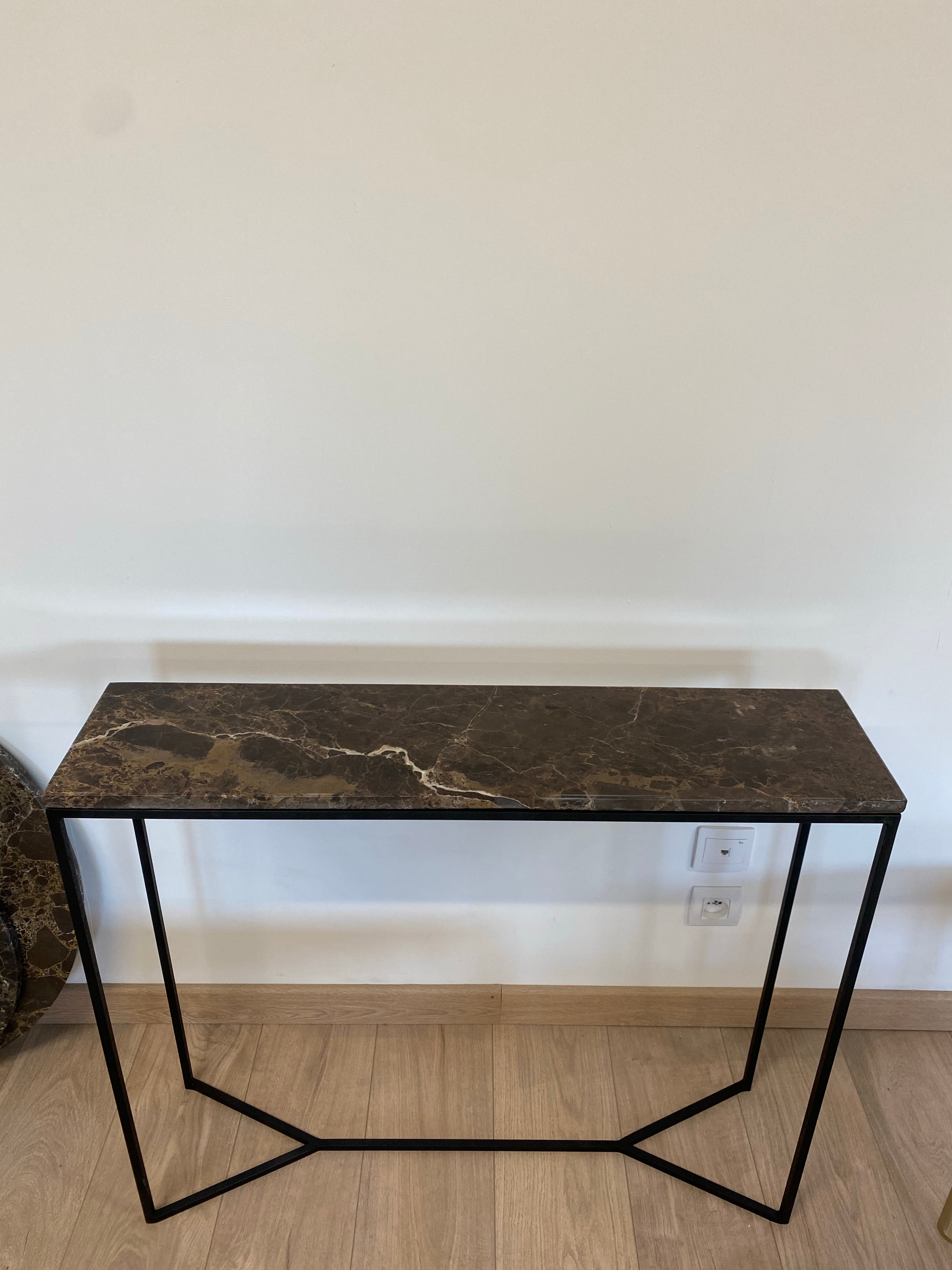 Console élégance Y x Marron emperador (90x22) - GIPSY HOME