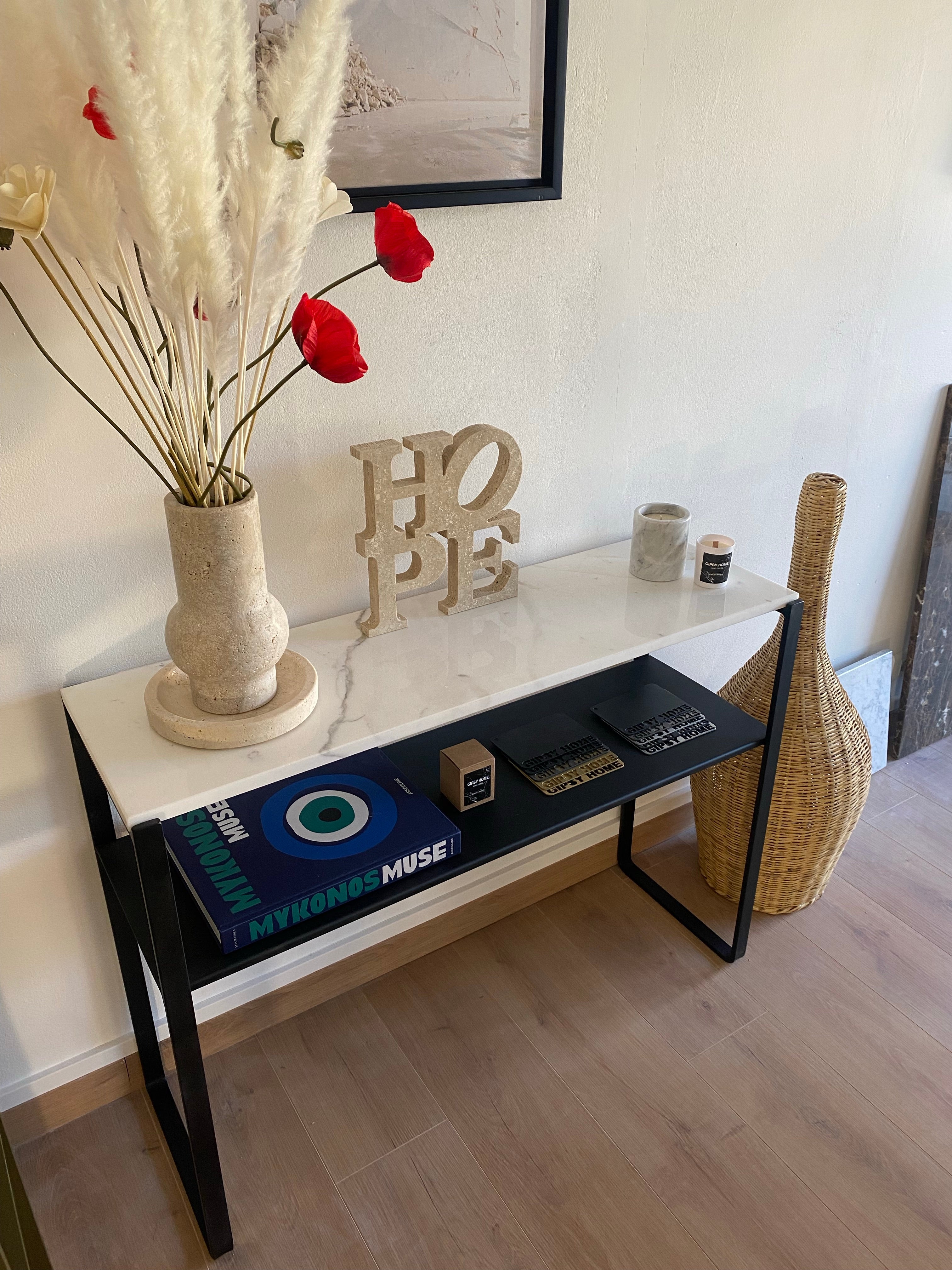 Console Harmony avec étagère & marbre calacatta gold - GIPSY HOME