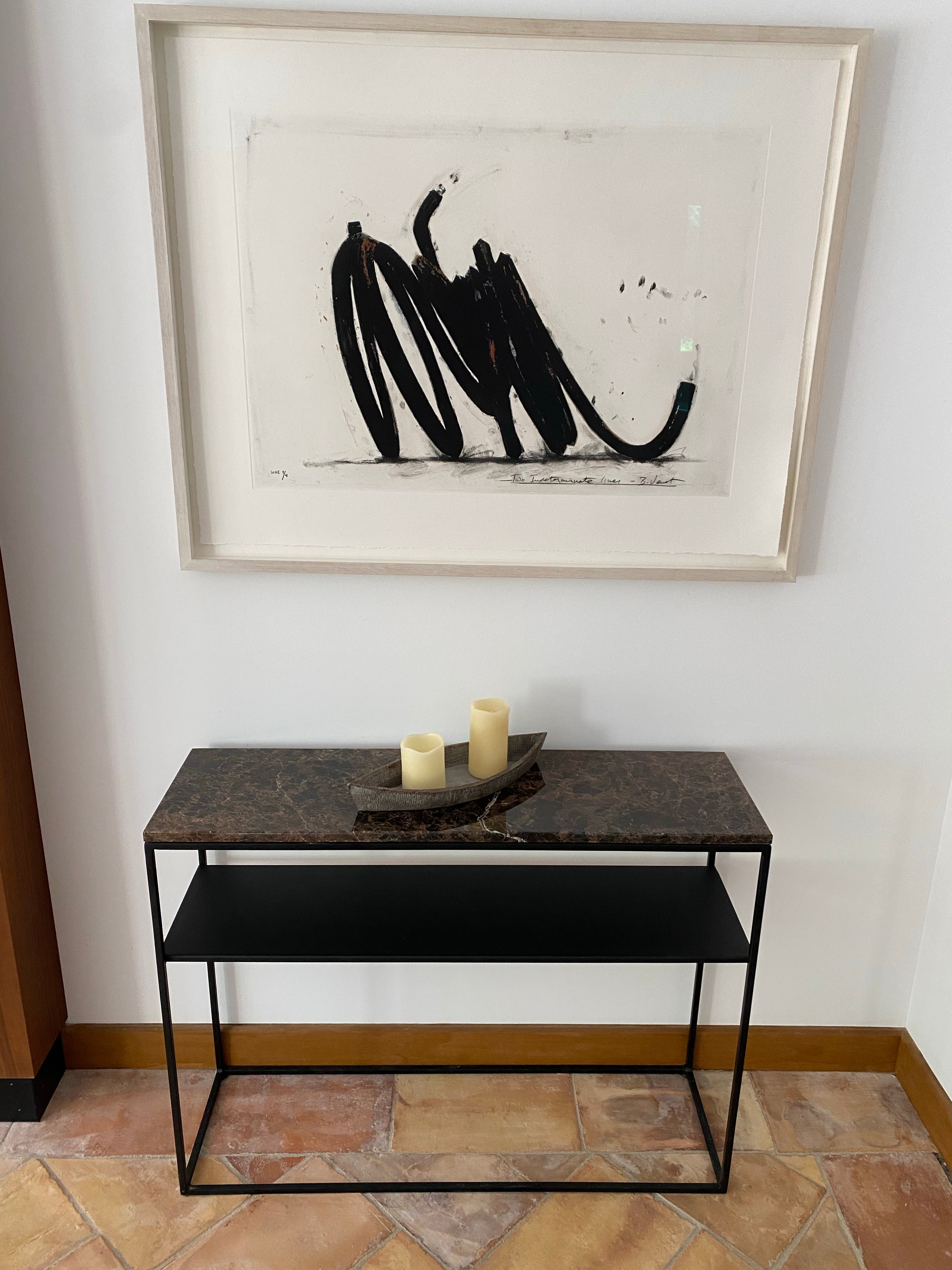 Pré commande Console avec étagère & marbre Marron emperador - GIPSY HOME