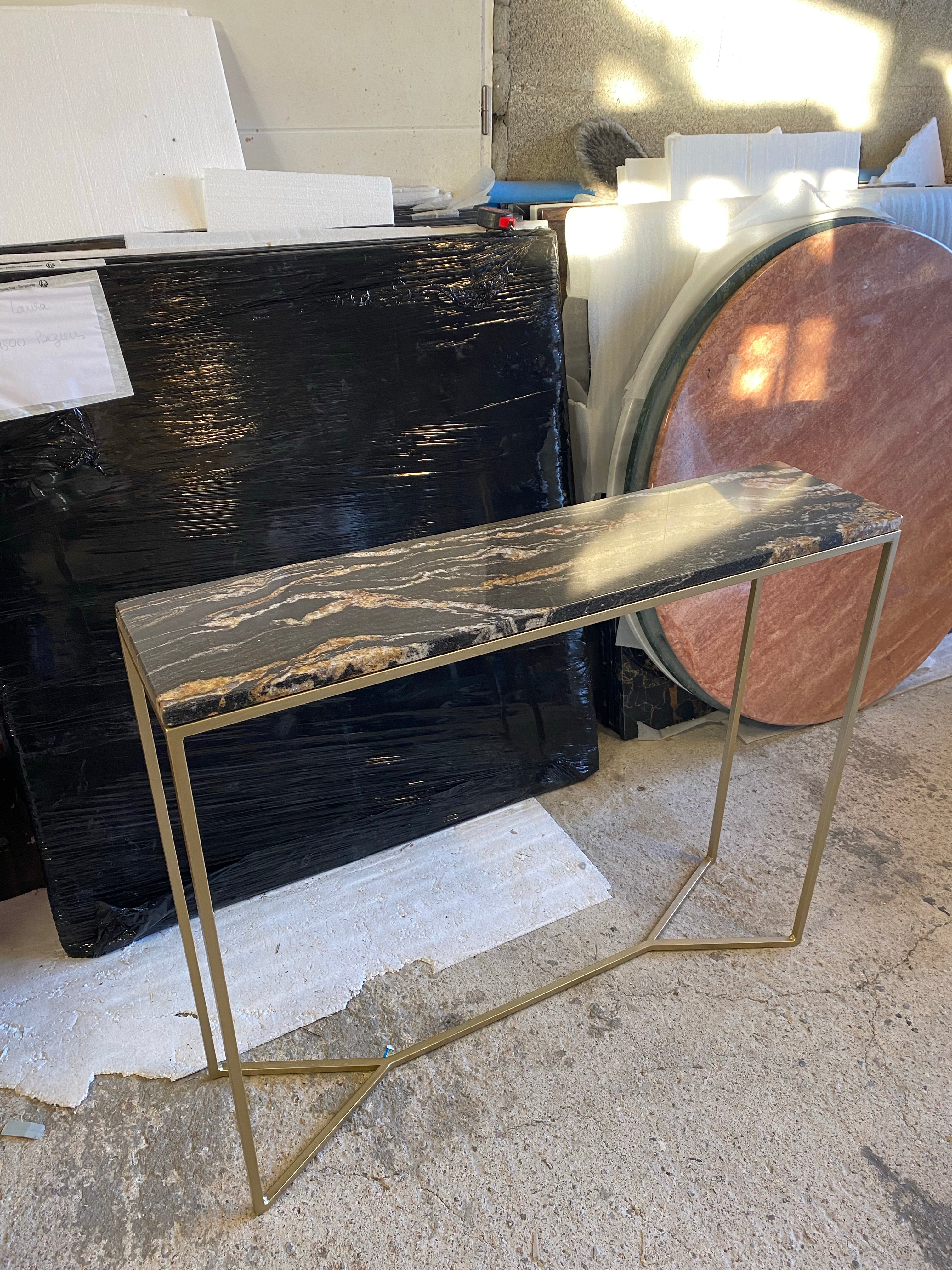 Console élégance granit Fusion Gold (90x22) - GIPSY HOME