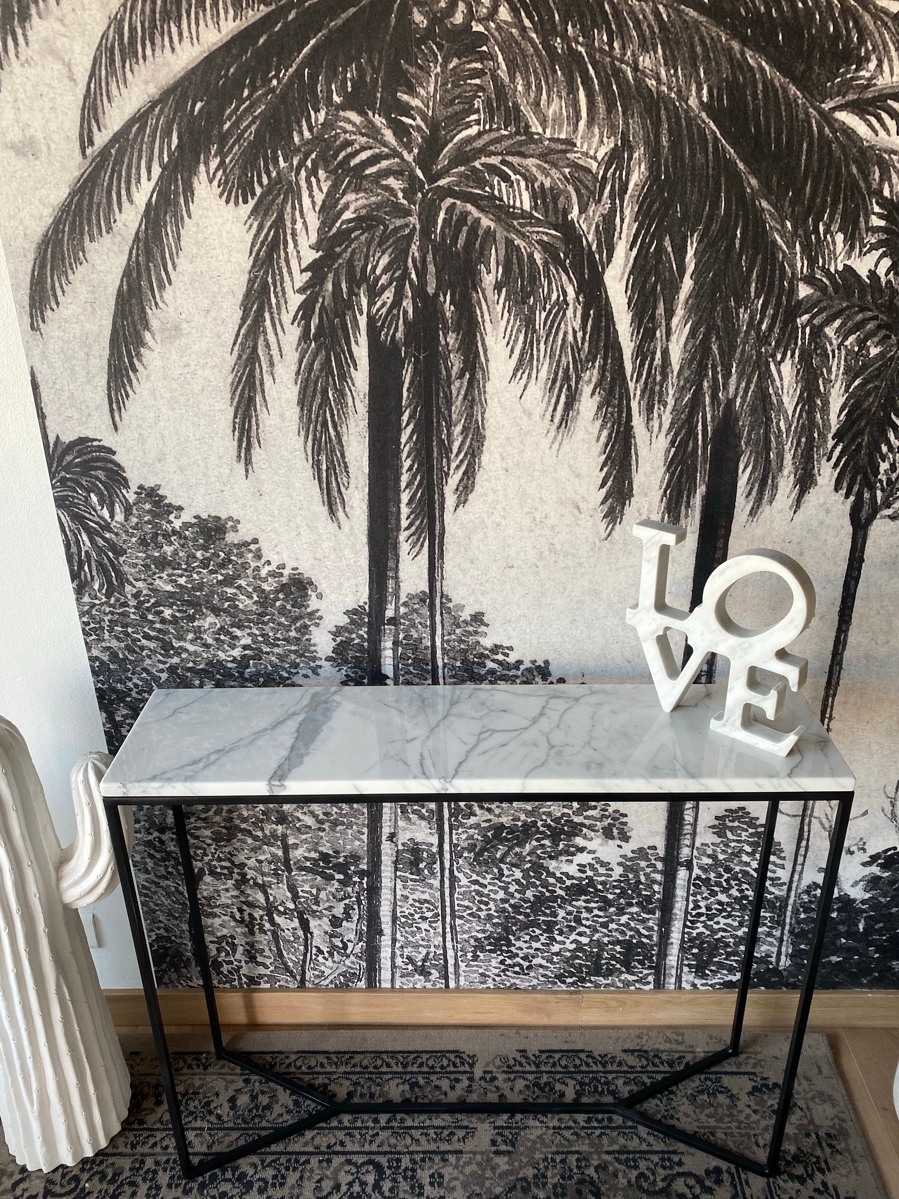 Console élégance marbre Calacatta (90x22) - GIPSY HOME