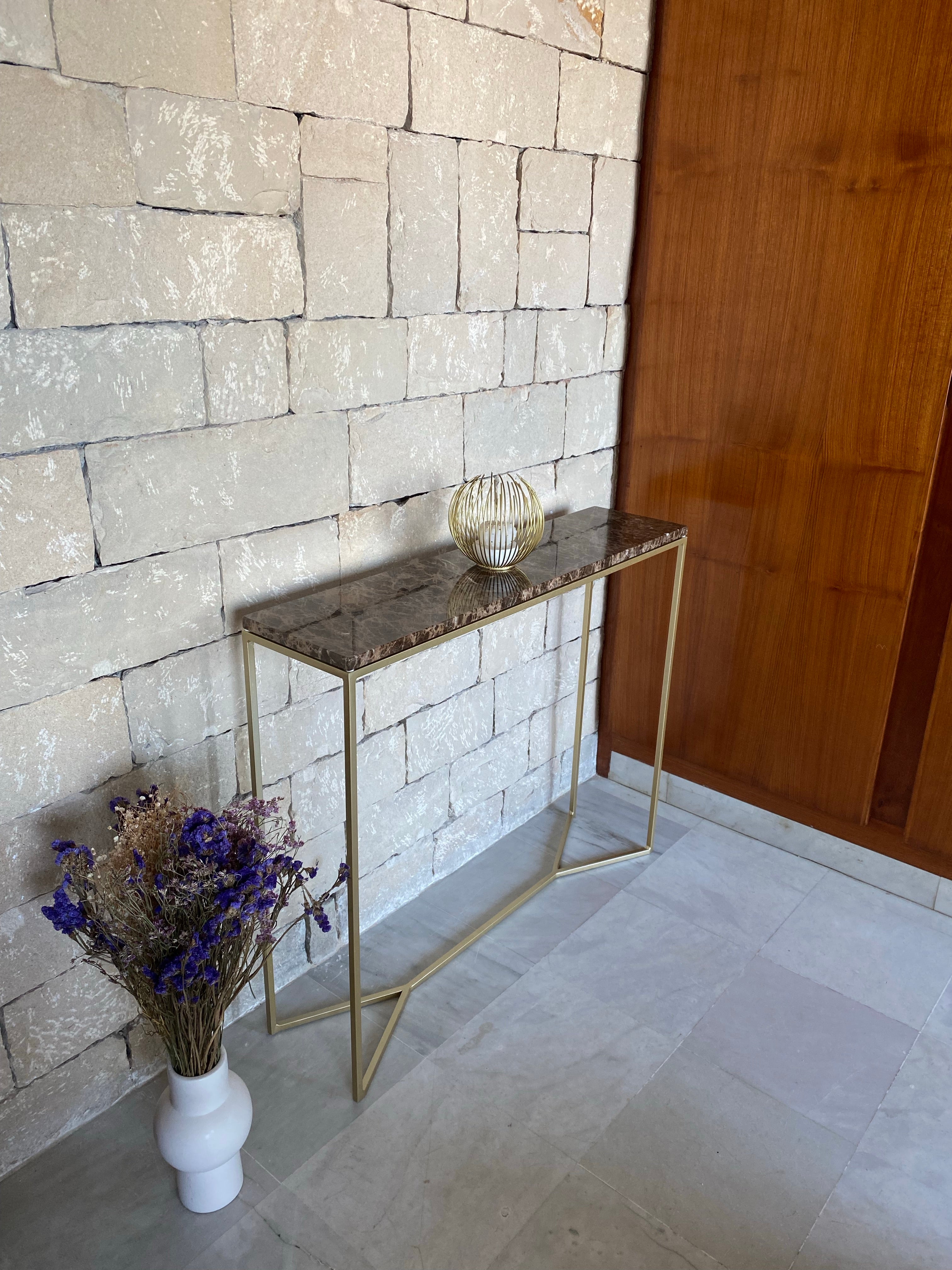 Console élégance Y x Marron emperador (90x22) - GIPSY HOME