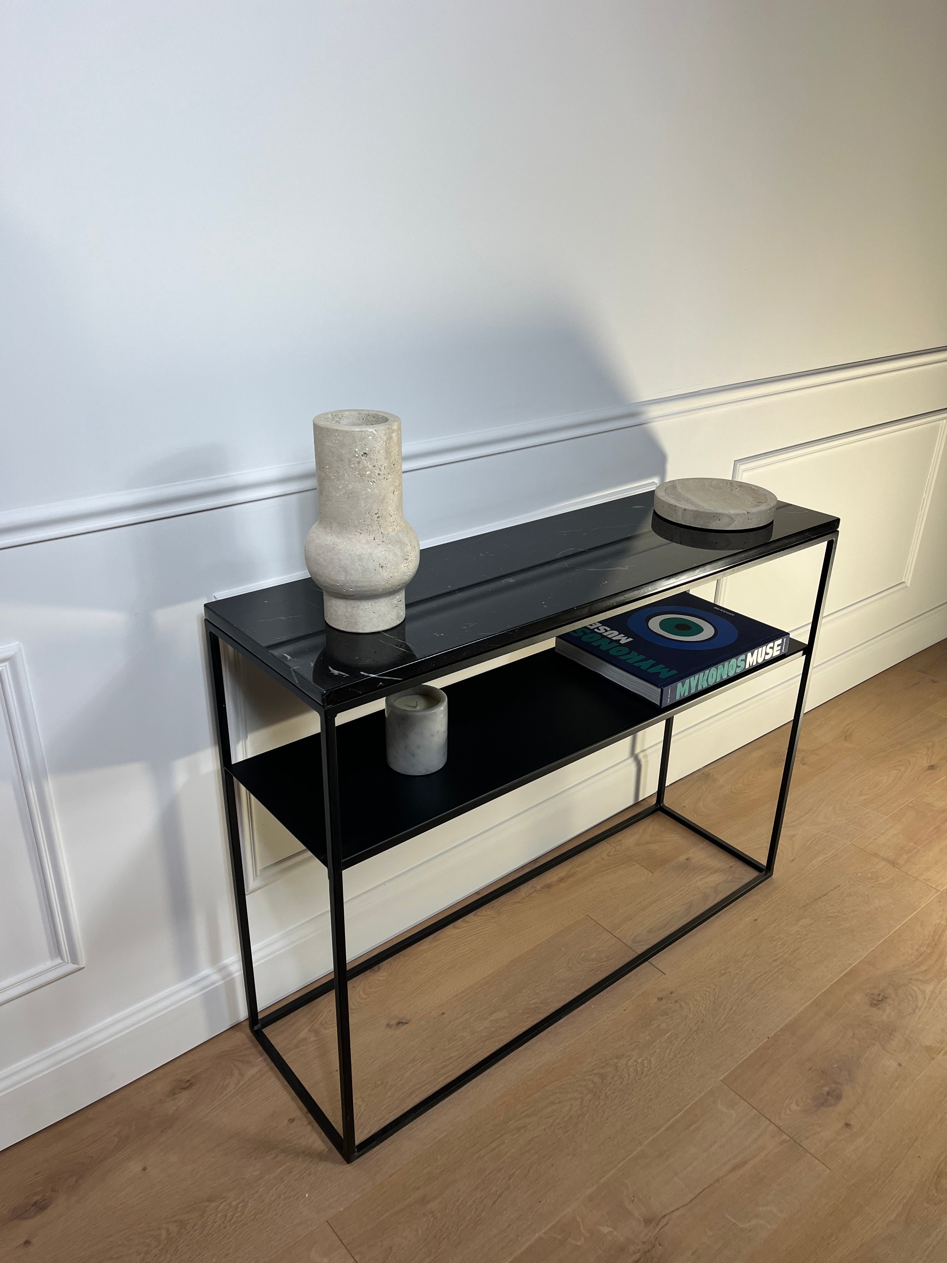 Console avec étagère & marbre noir khenifra - GIPSY HOME