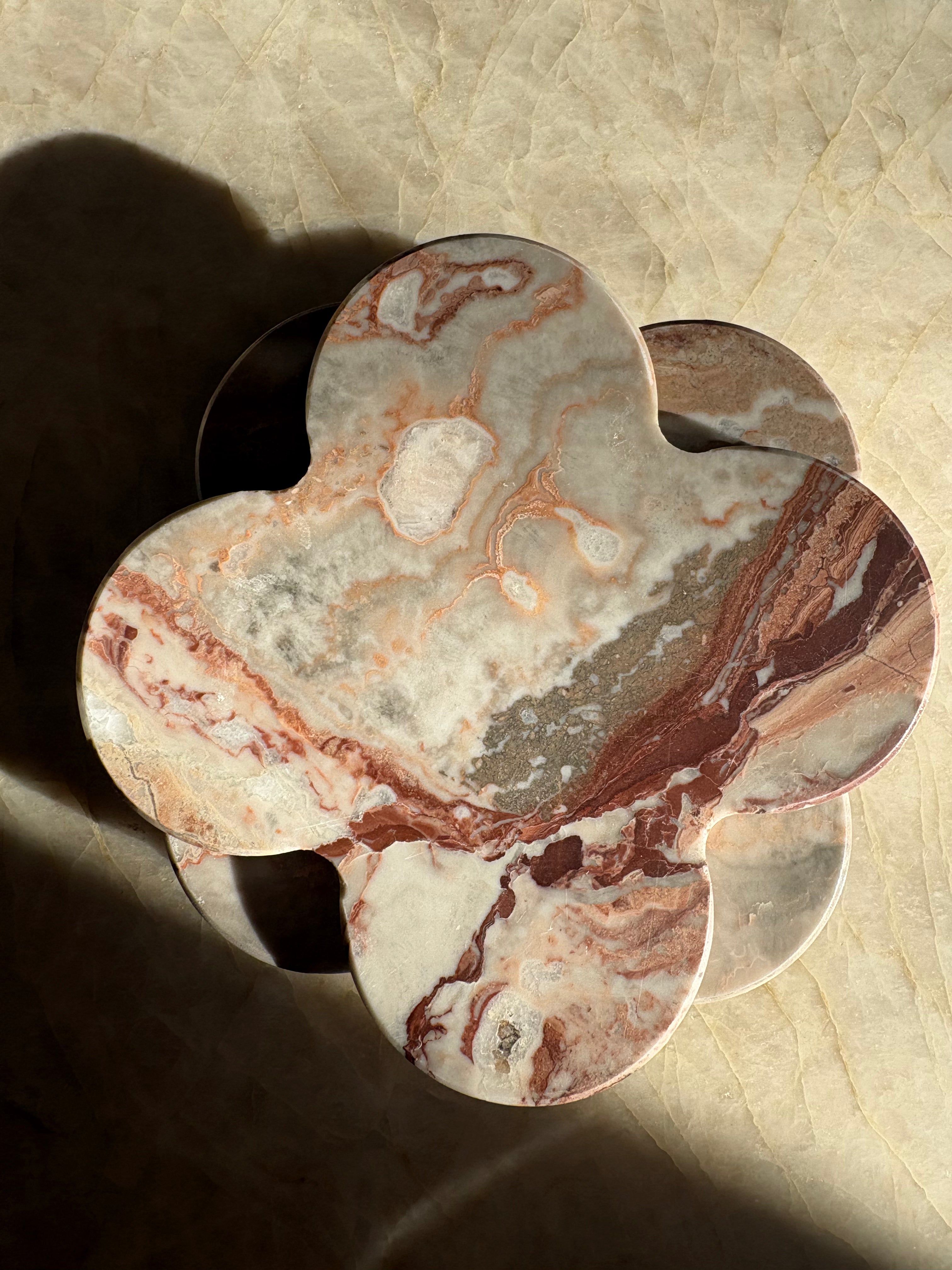 Dessous de verres nuage trèfle en marbre orobico