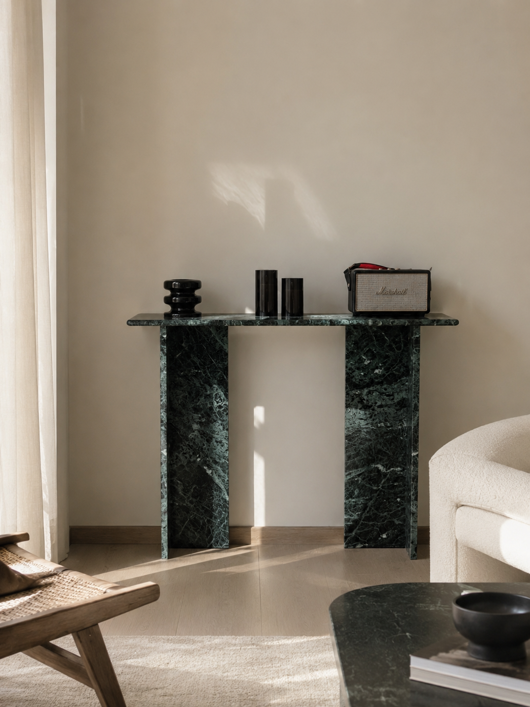 Console signature x 100% Marbre vert des alpes (100/30)