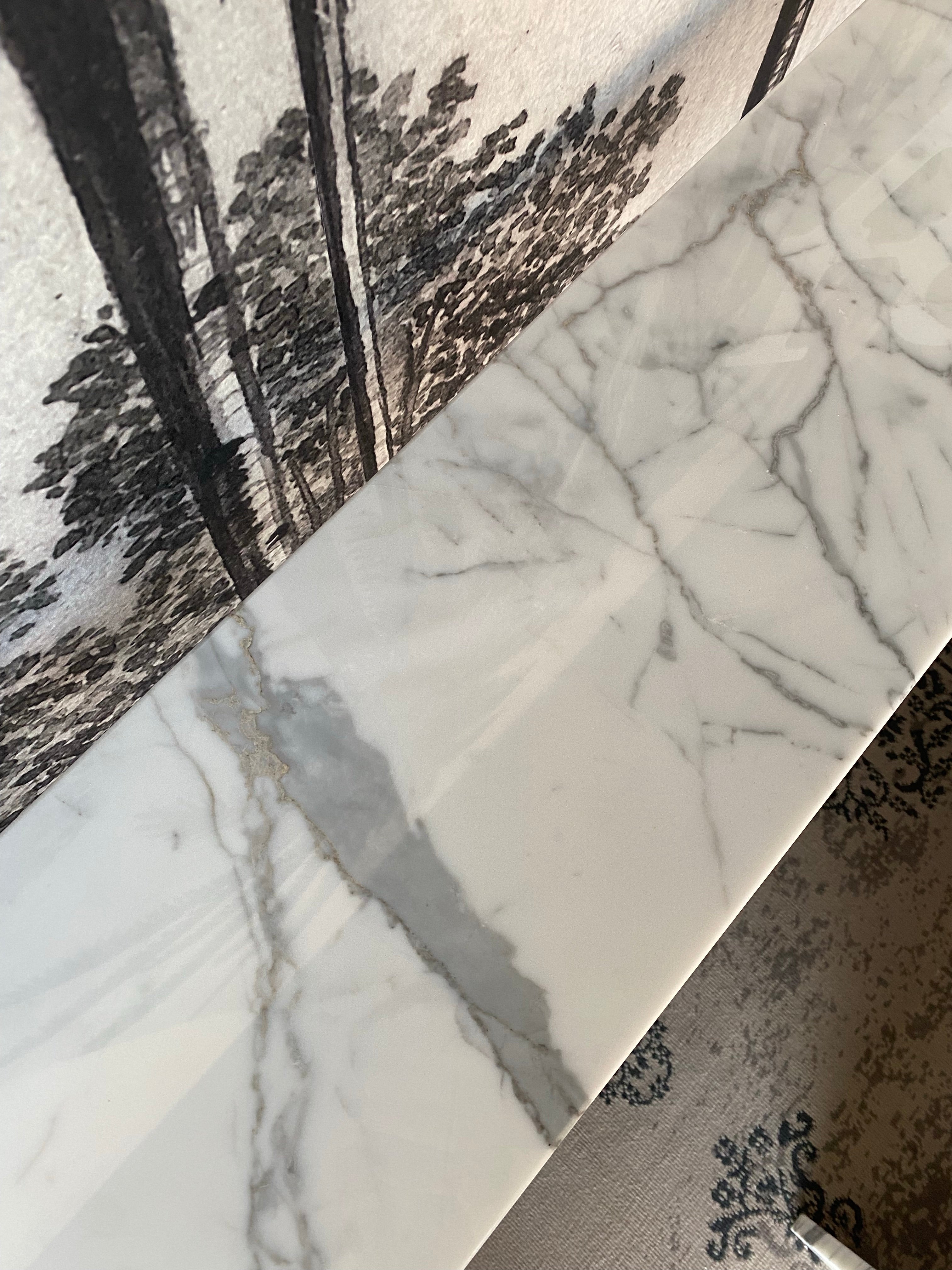 Console élégance marbre Calacatta (90x22) - GIPSY HOME