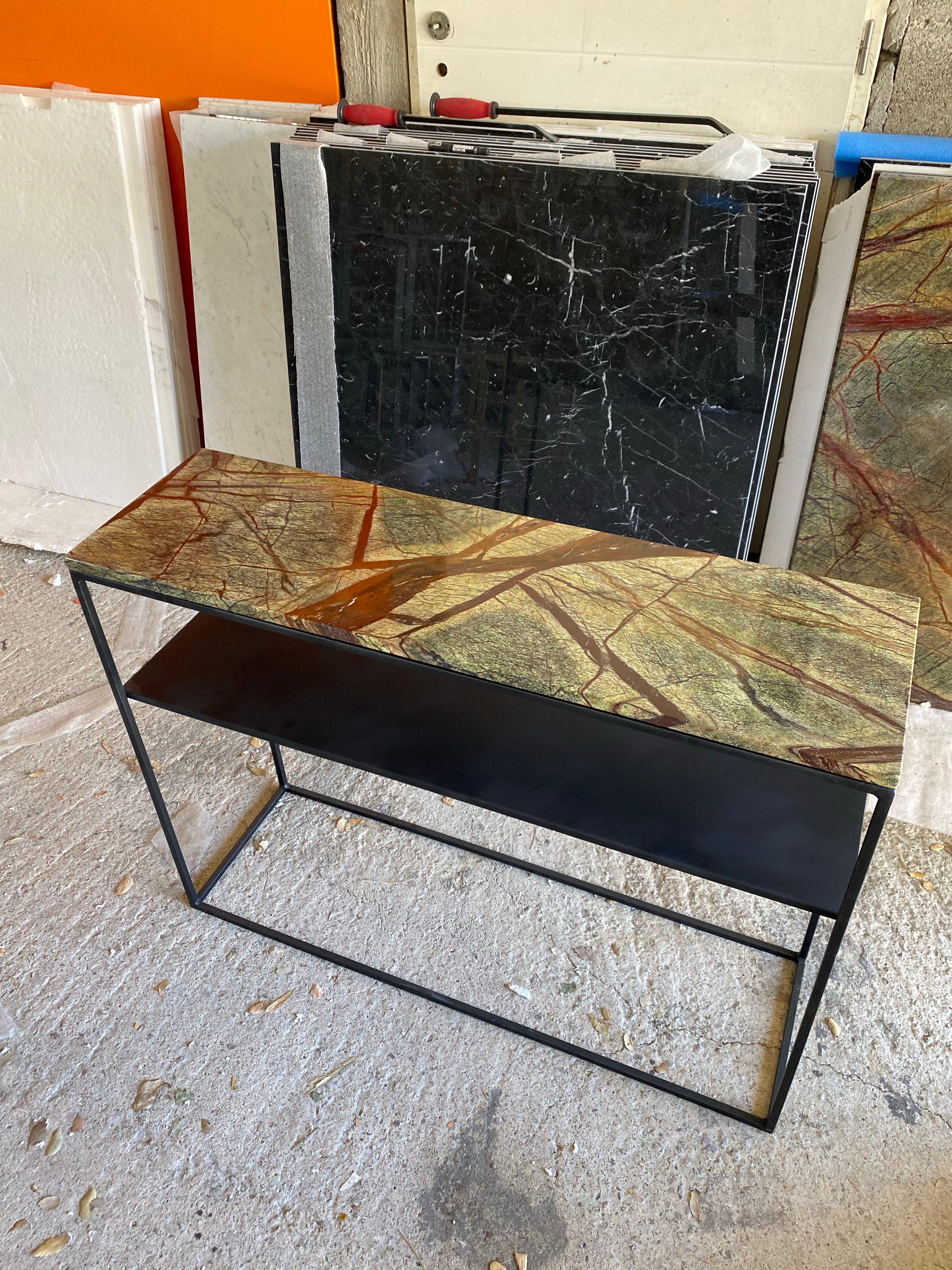 Console avec étagère & marbre Green Forest - GIPSY HOME