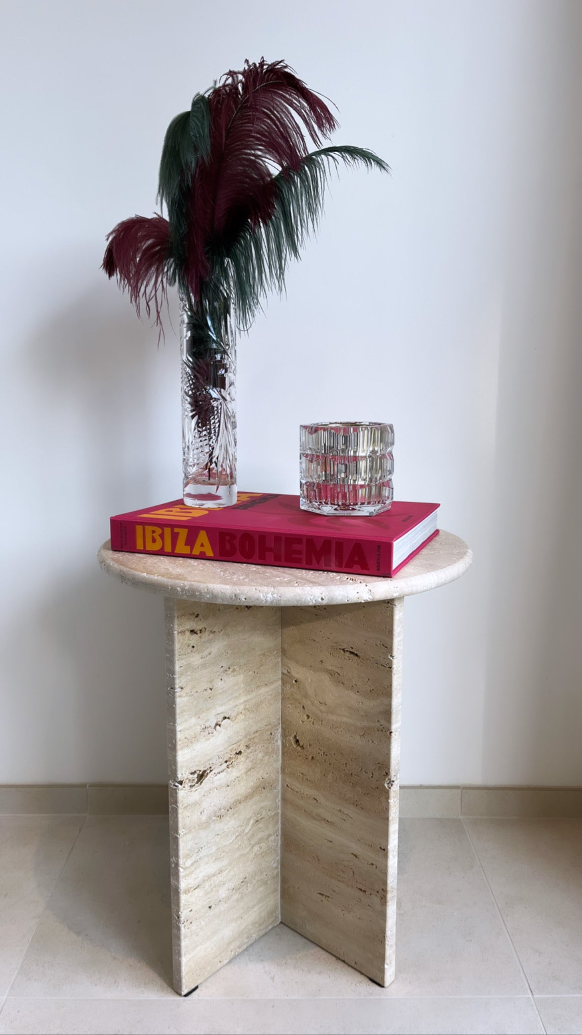 Table d’appoint 100% Travertin (brut ou poli) - GIPSY HOME