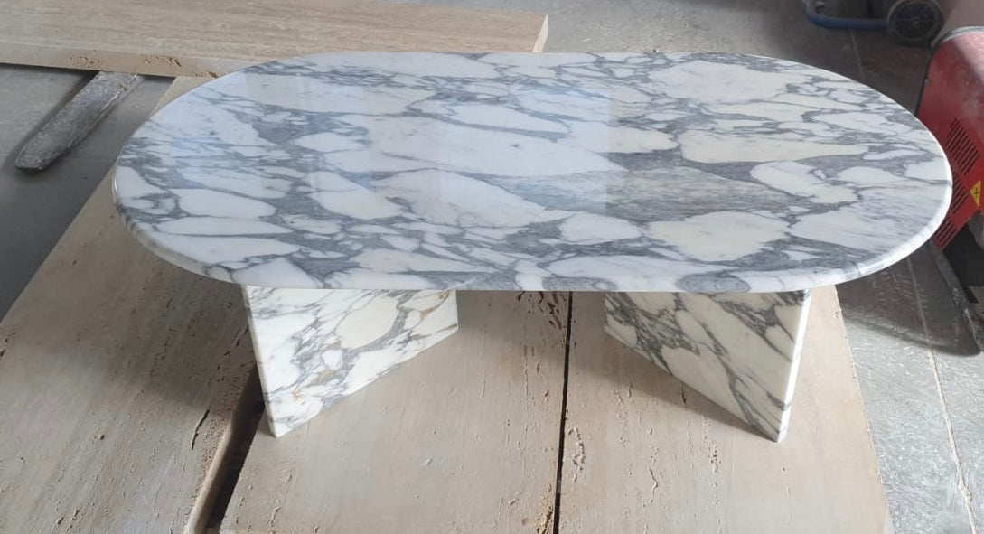 Table basse rectangle 120/64 x Arabescato - GIPSY HOME