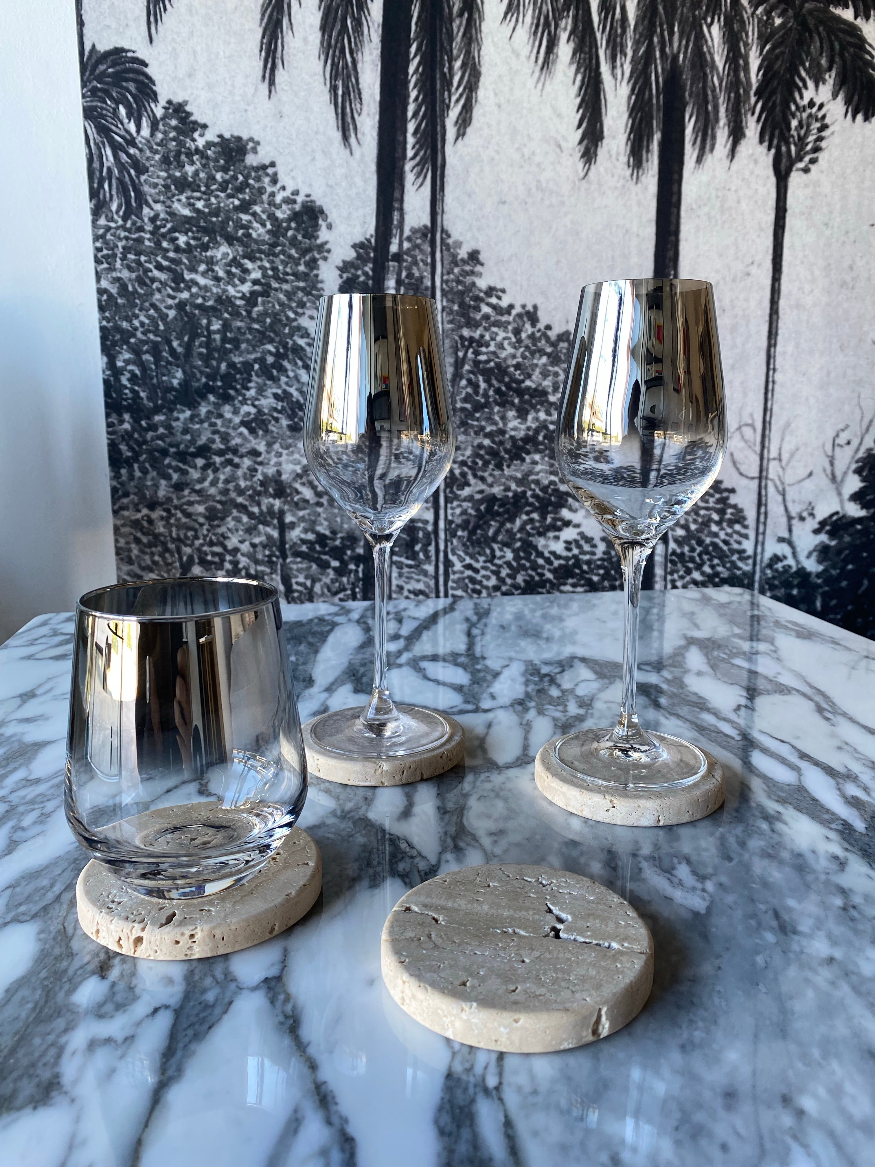 Dessous de verres en travertin brut