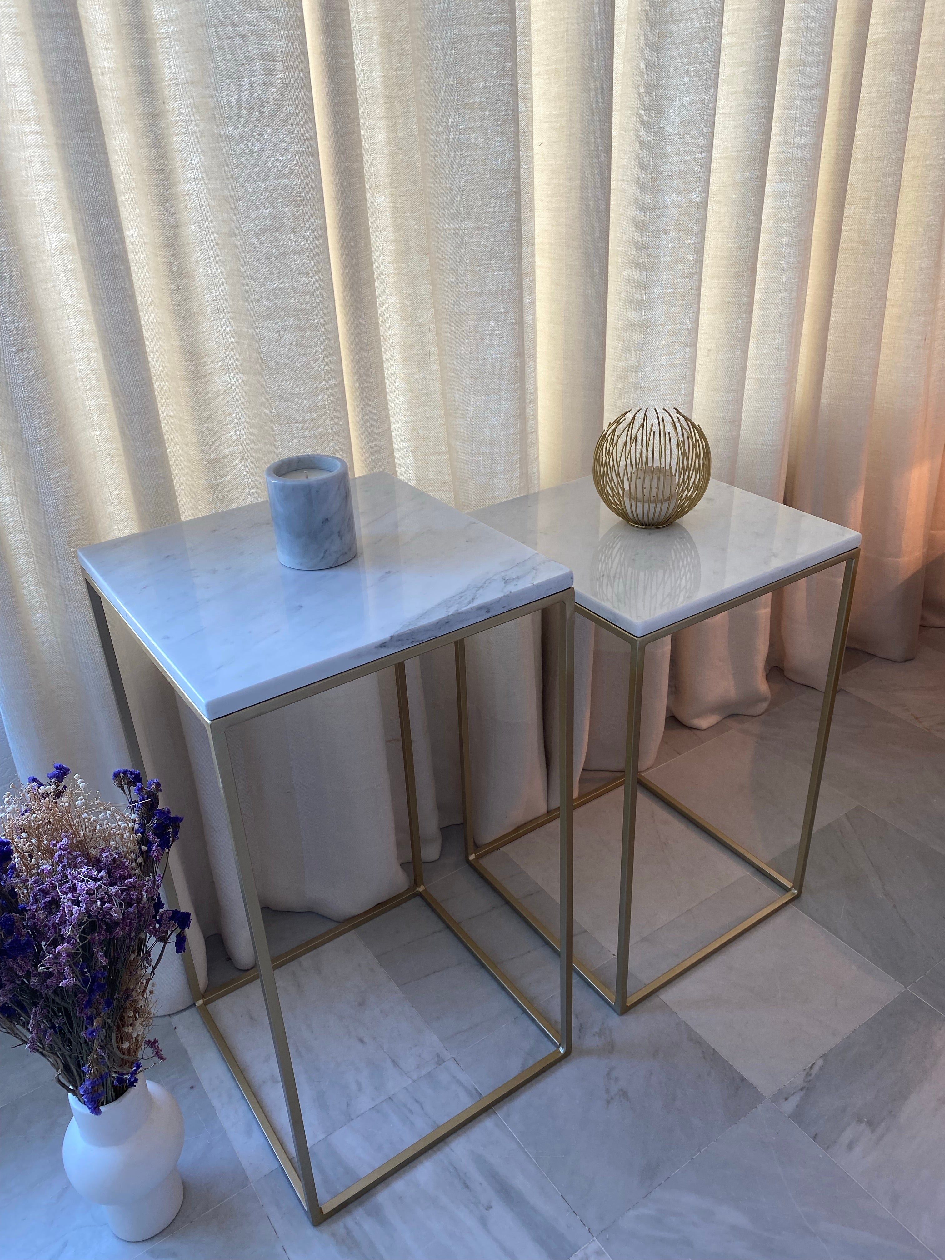 Guéridons double x Blanc Carrare - GIPSY HOME