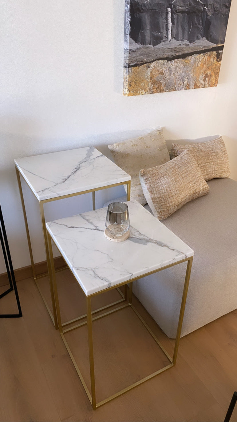Guéridons double x Calacatta - GIPSY HOME