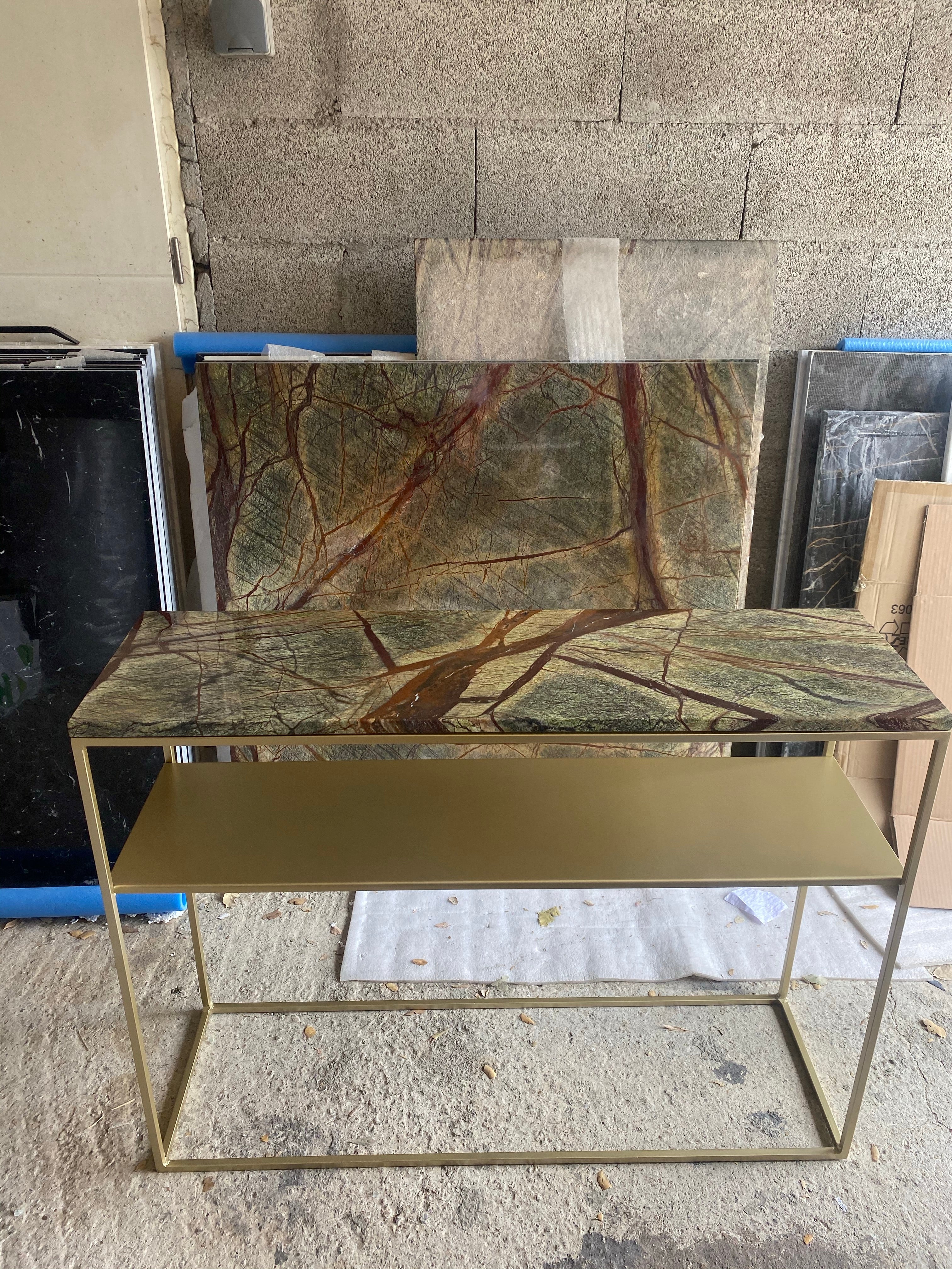 Console avec étagère & marbre Green Forest - GIPSY HOME