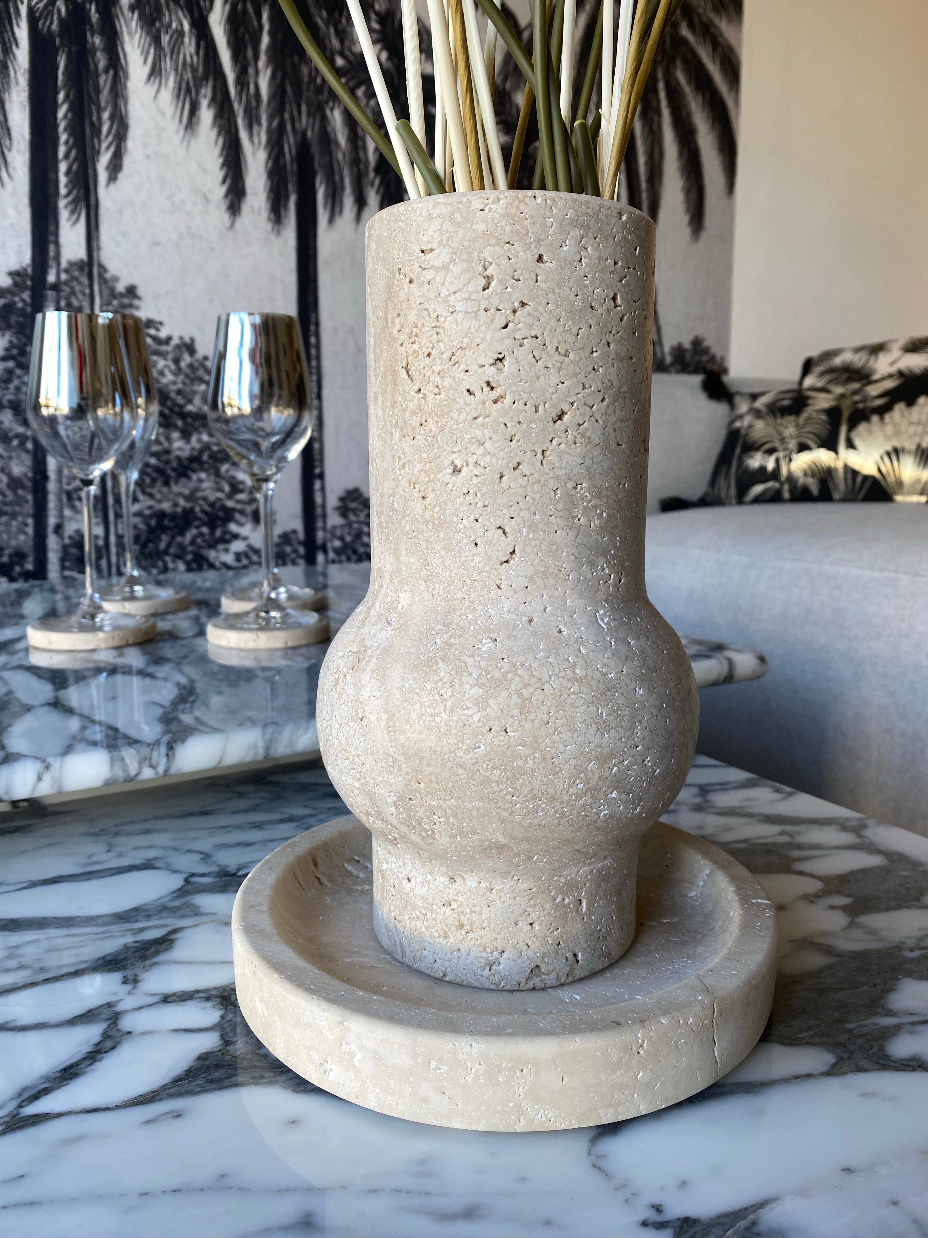 Vase en travertin brut - GIPSY HOME