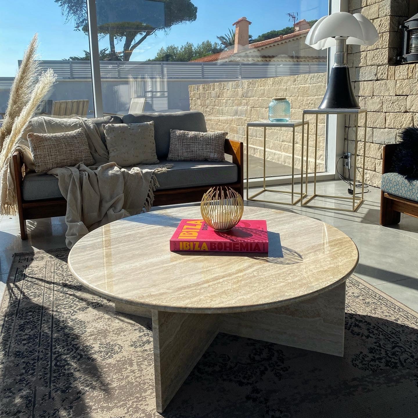 PRÉ COMMANDE - Table basse D100 ronde x 100% Travertin Romain - GIPSY HOME